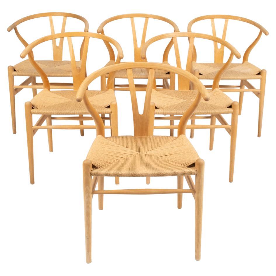 (6) Hans J. Wegner for Carl Hansen & Son "Wishbone" Chairs For Sale