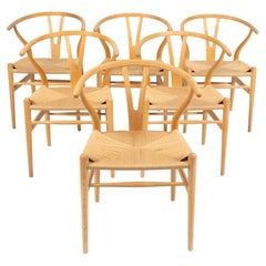 (6) Hans J. Wegner for Carl Hansen & Son "Wishbone" Chairs