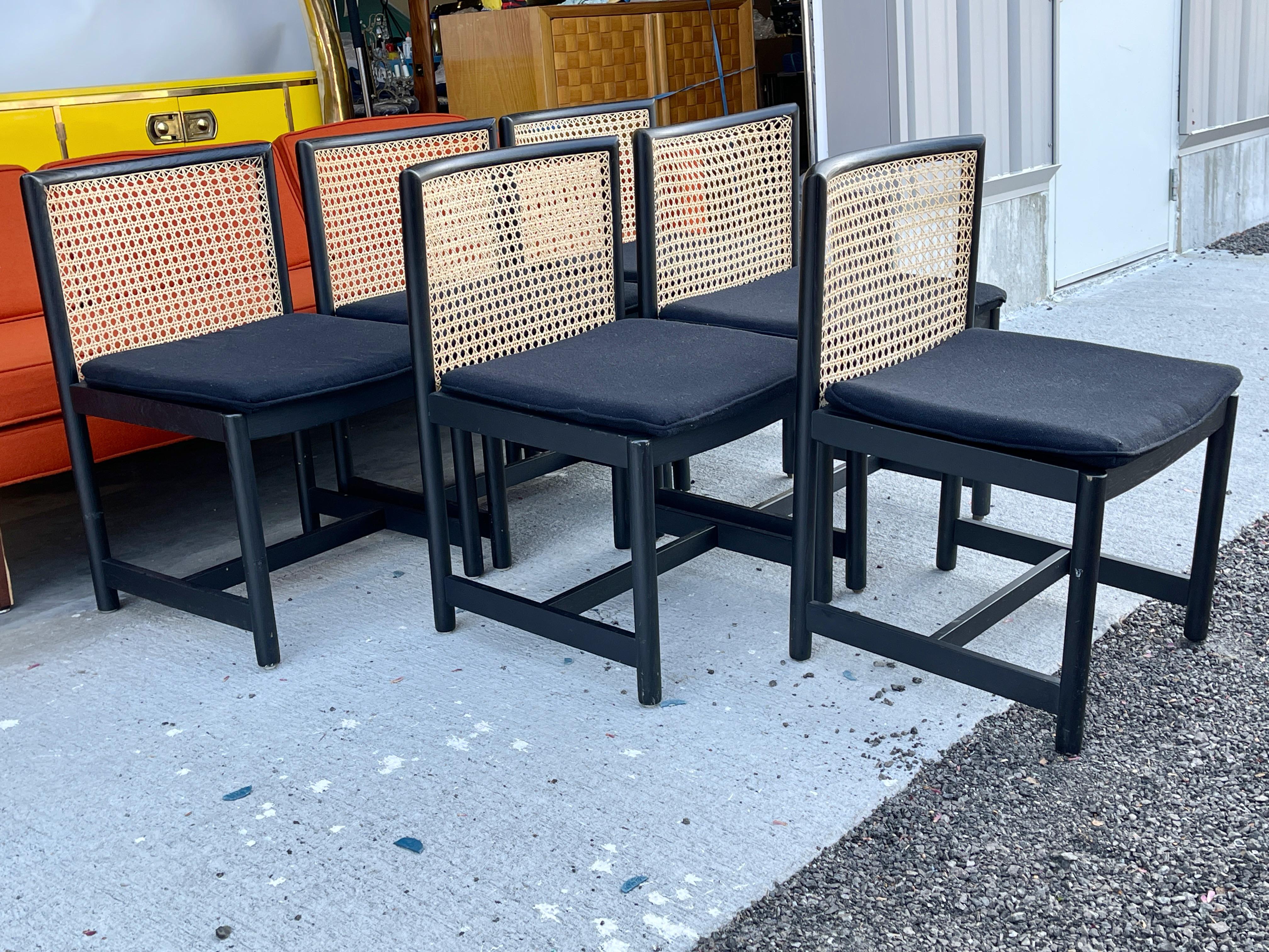 6 Harvey Probber Cane Back Dining Chairs For Sale 2