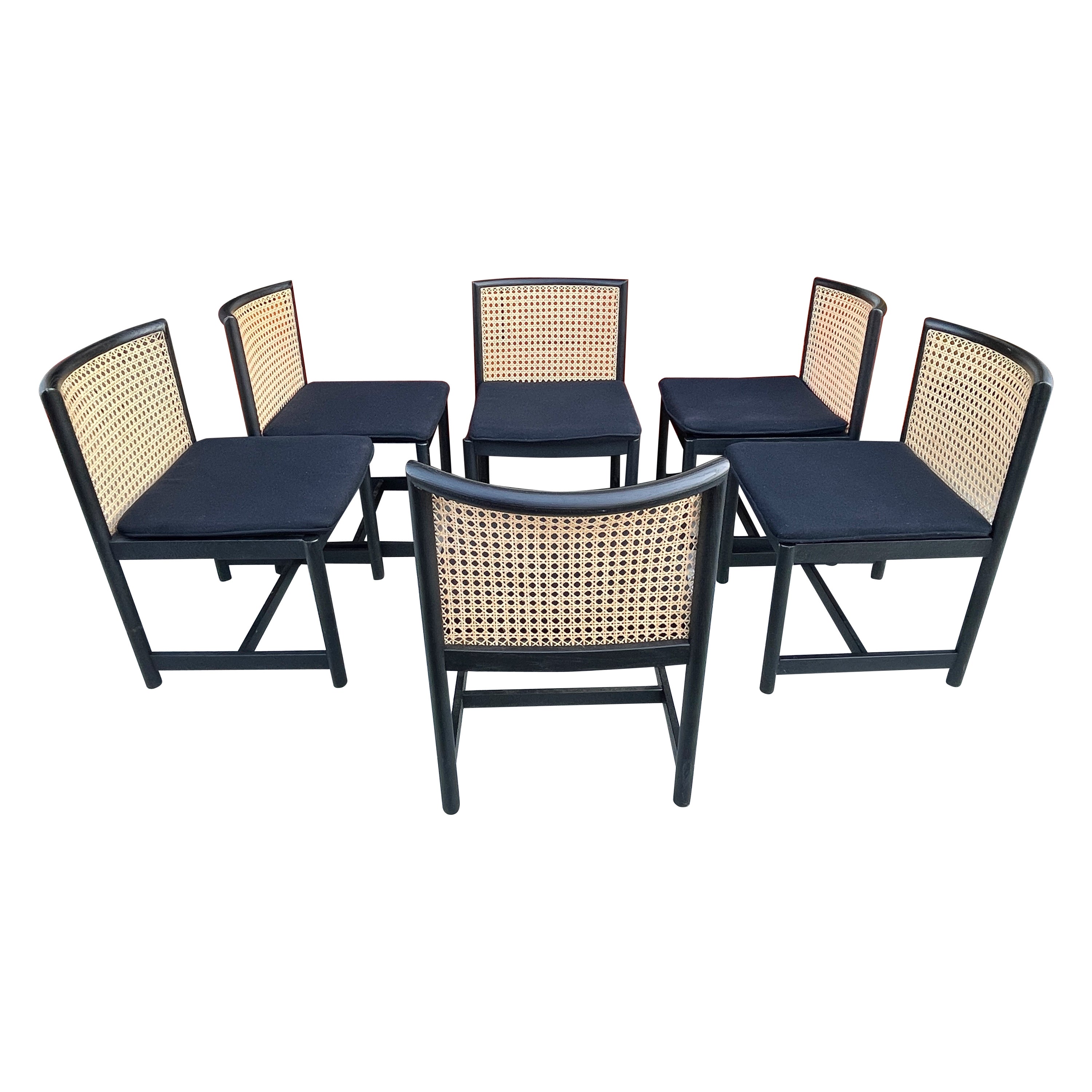 6 Sillas de comedor con respaldo de caña Harvey Probber
