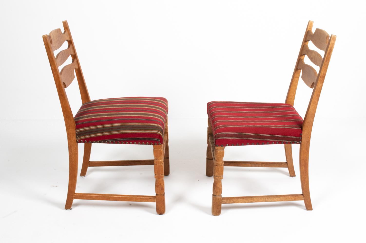 (6) Henning Kjaernulf Danish Mid-Century Oak Dining Chairs For Sale 5