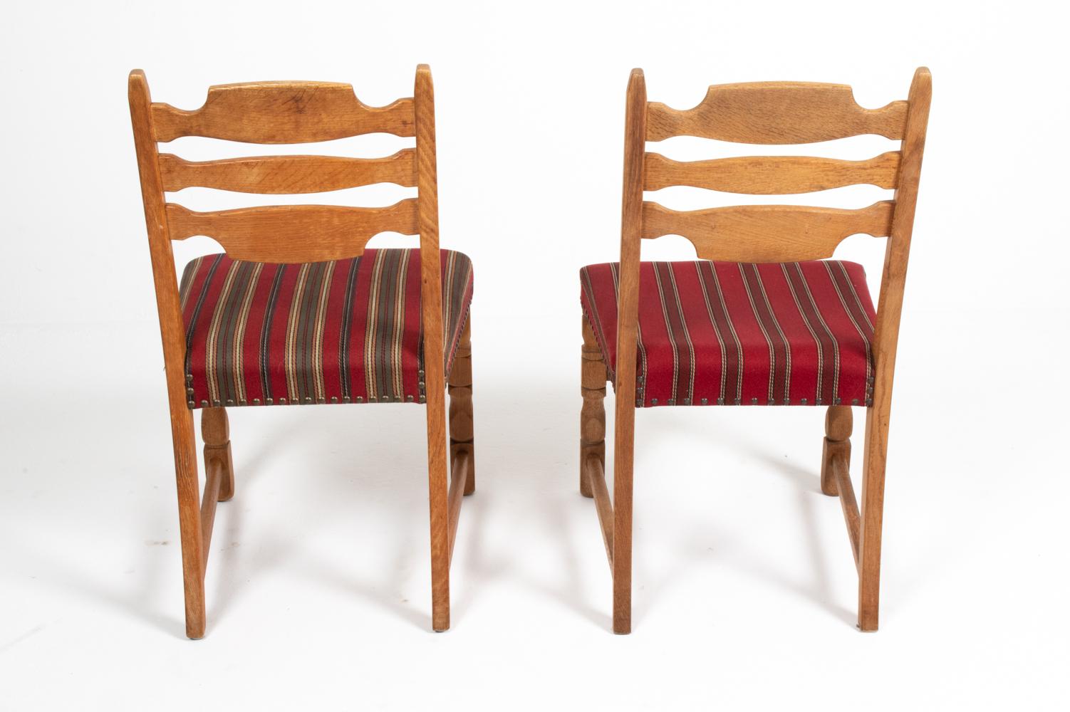 (6) Henning Kjaernulf Danish Mid-Century Oak Dining Chairs For Sale 7