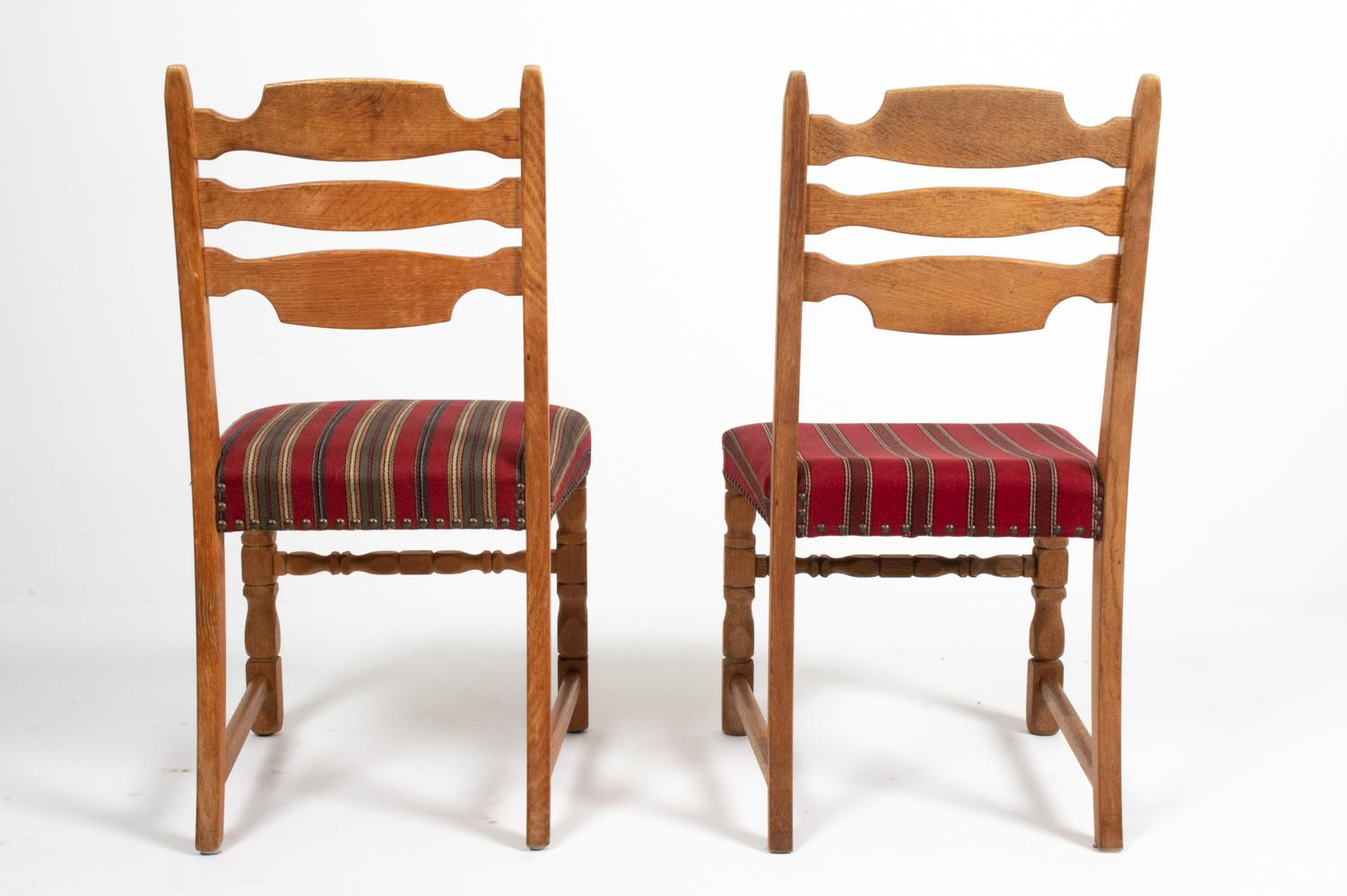 (6) Henning Kjaernulf Danish Mid-Century Oak Dining Chairs For Sale 8