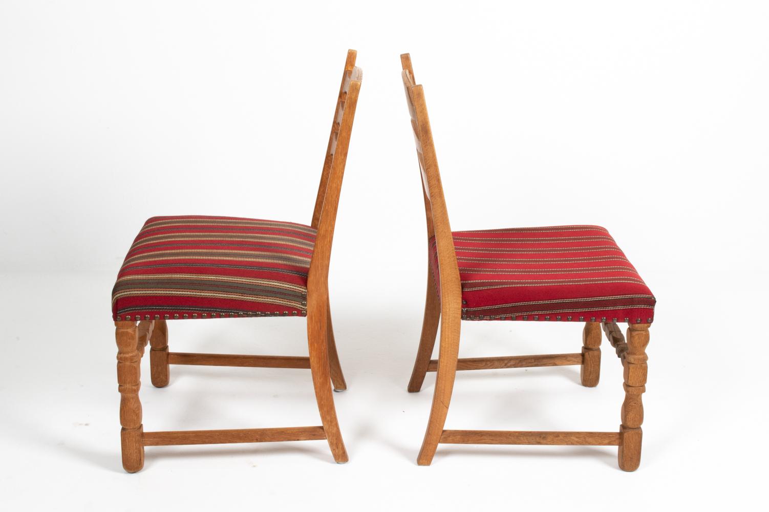 (6) Henning Kjaernulf Danish Mid-Century Oak Dining Chairs For Sale 9