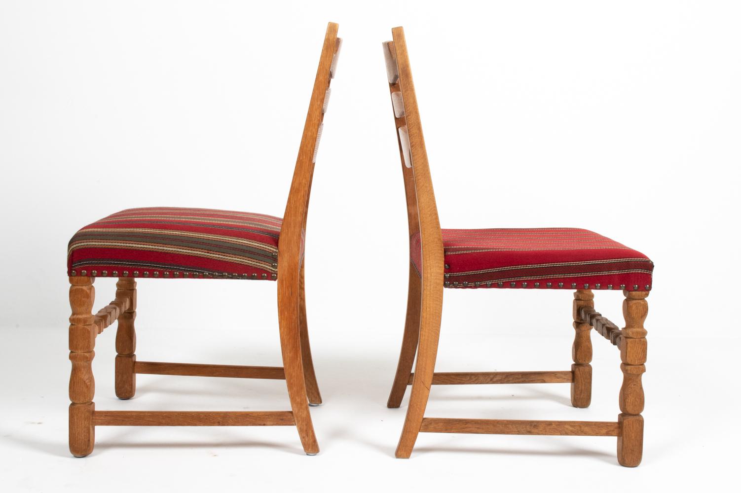 (6) Henning Kjaernulf Danish Mid-Century Oak Dining Chairs For Sale 10