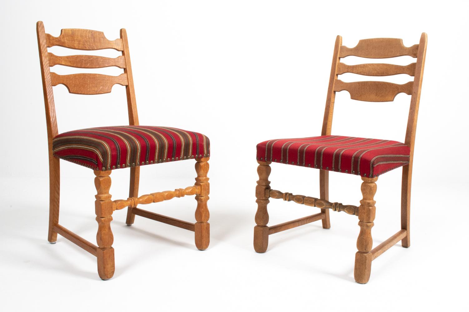 (6) Henning Kjaernulf Danish Mid-Century Oak Dining Chairs For Sale 4