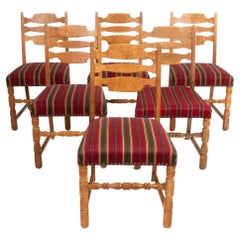 (6) Henning Kjaernulf Danish Mid-Century Oak Dining Chairs