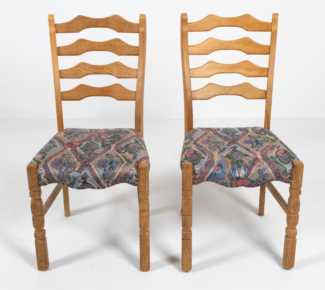 (6) Henning Kjaernulf Danish Oak Ladder Back Dining Chairs For Sale 7
