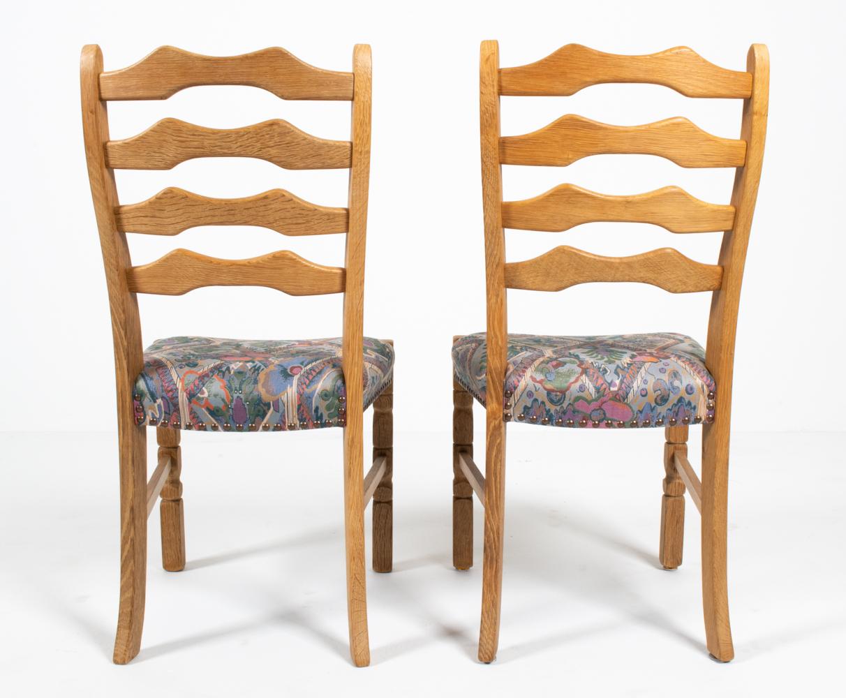 (6) Henning Kjaernulf Danish Oak Ladder Back Dining Chairs For Sale 12