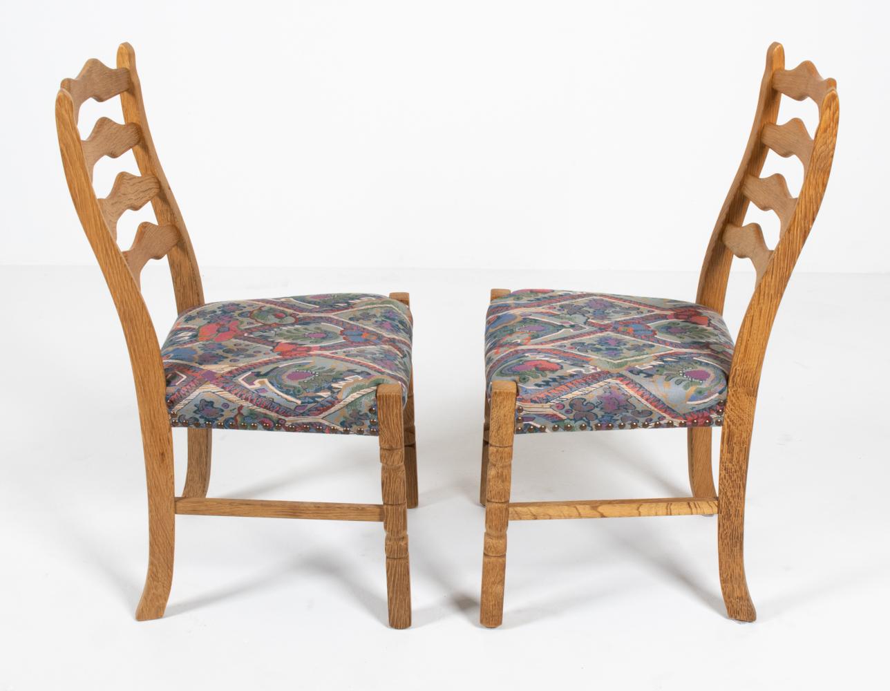 (6) Henning Kjaernulf Danish Oak Ladder Back Dining Chairs For Sale 13