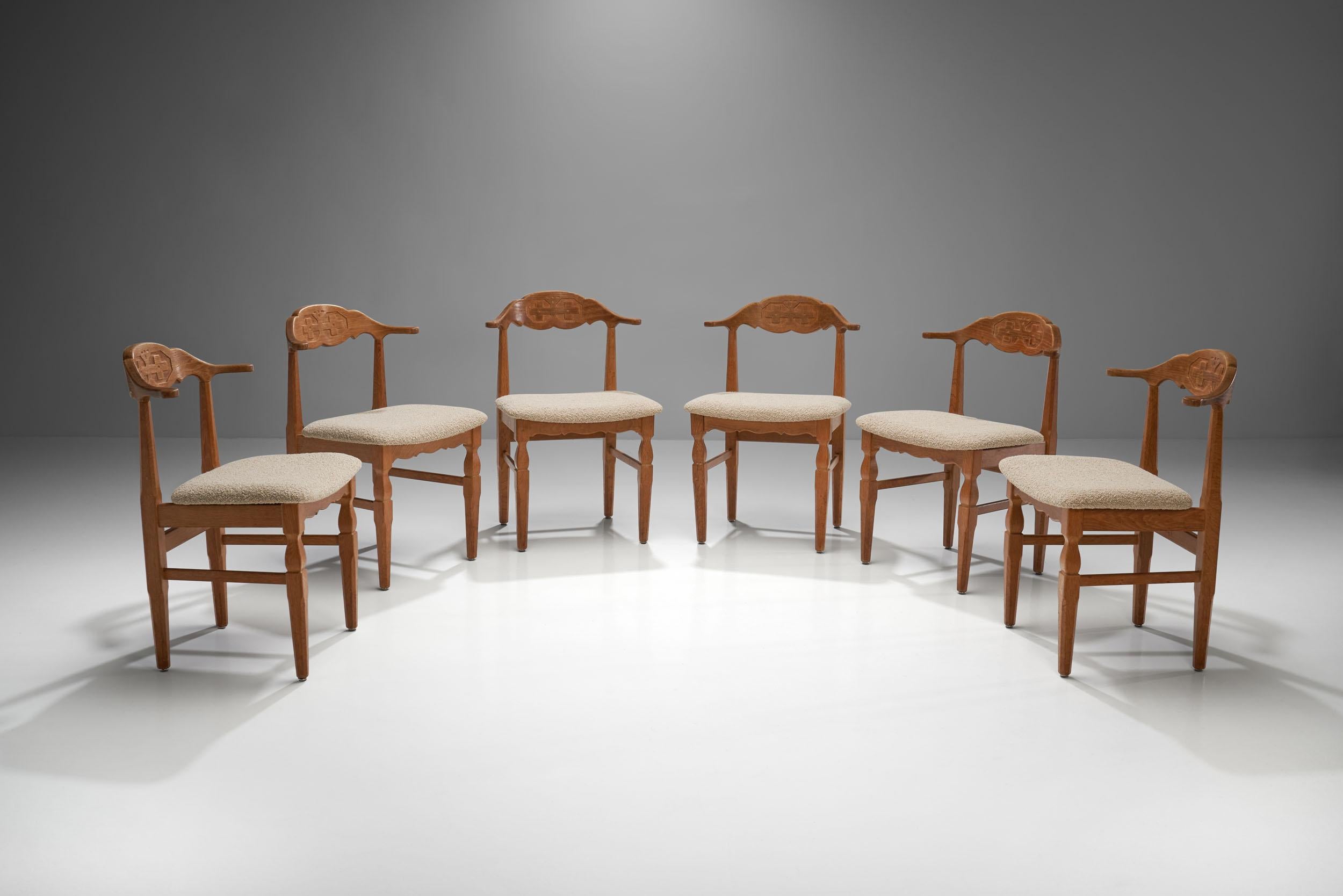 6 Henning Kjærnulf Dining Chairs, Denmark 1960s In Good Condition In Utrecht, NL