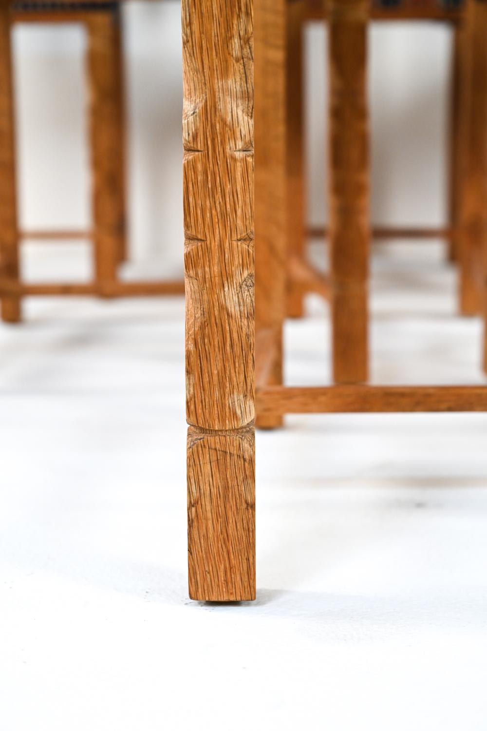 '6' Henning Kjærnulf-Style Danish Mid-Century Oak Dining Chairs In Good Condition In Norwalk, CT