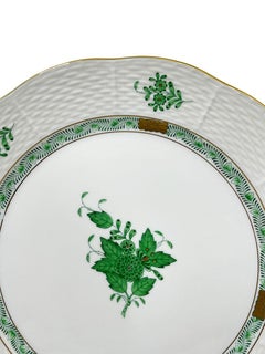 6 Herend "Chinese Bouquet Apponyi Green" Dinner Plates, # 524