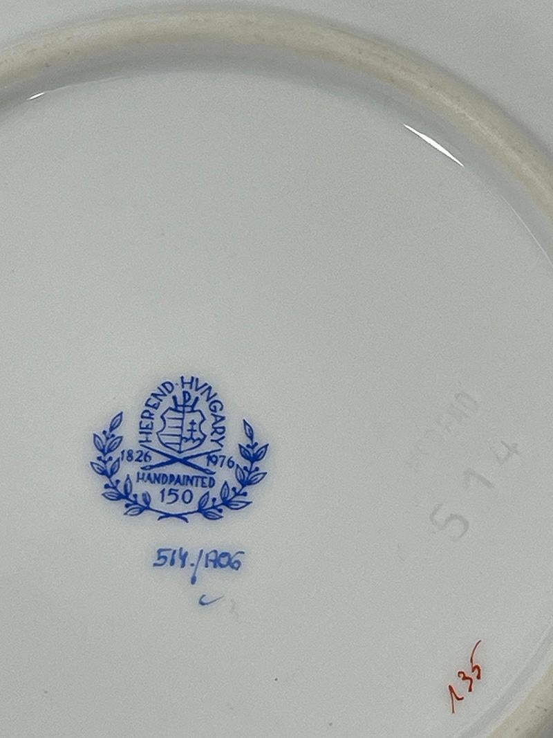 6 petites assiettes en porcelaine Herend « Bouquet de rouille chinois », #514/AOG, 1976 Bon état - En vente à Delft, NL