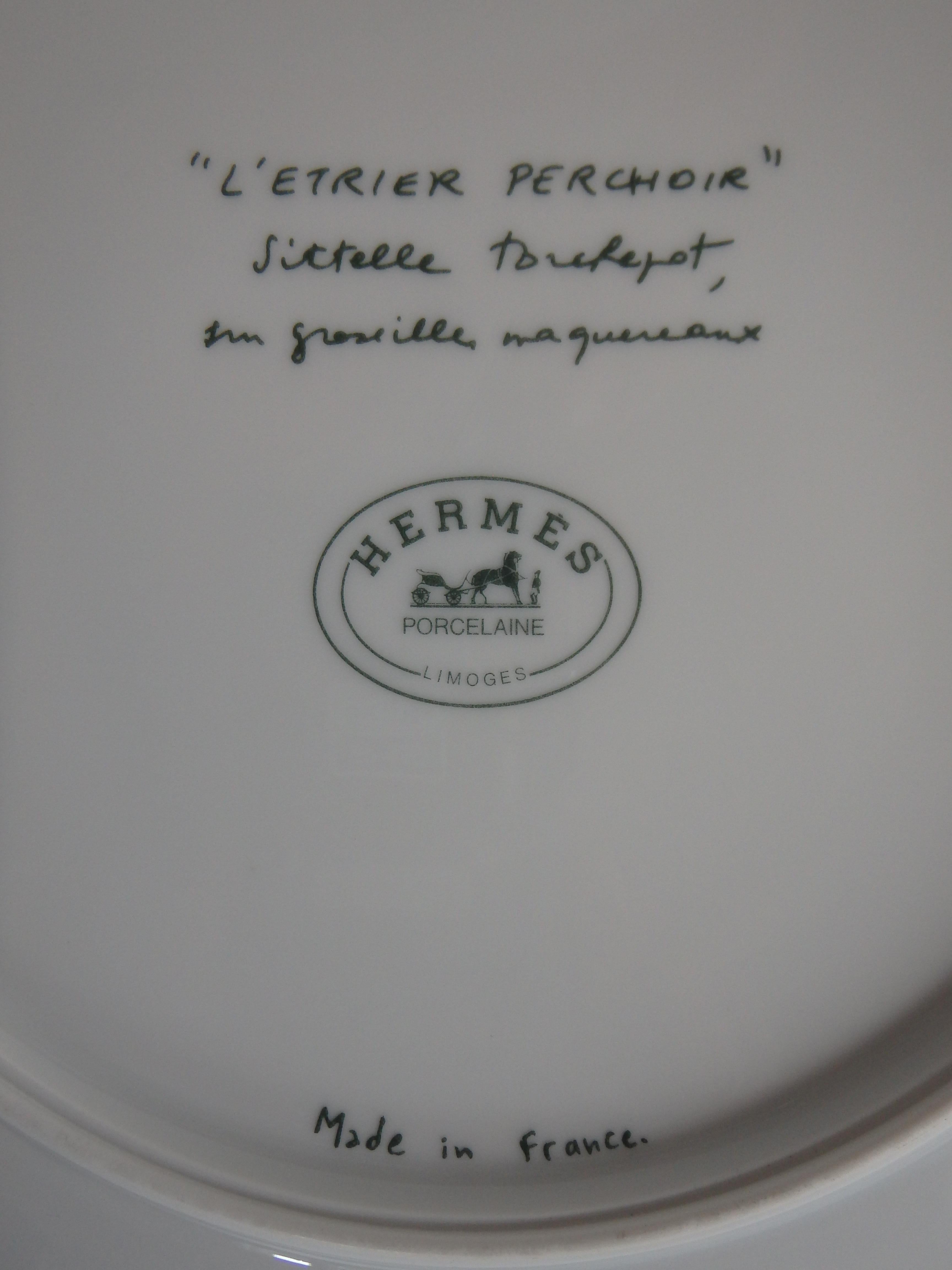 6 HERMES , Paris by Limoges dinner plates of the series 