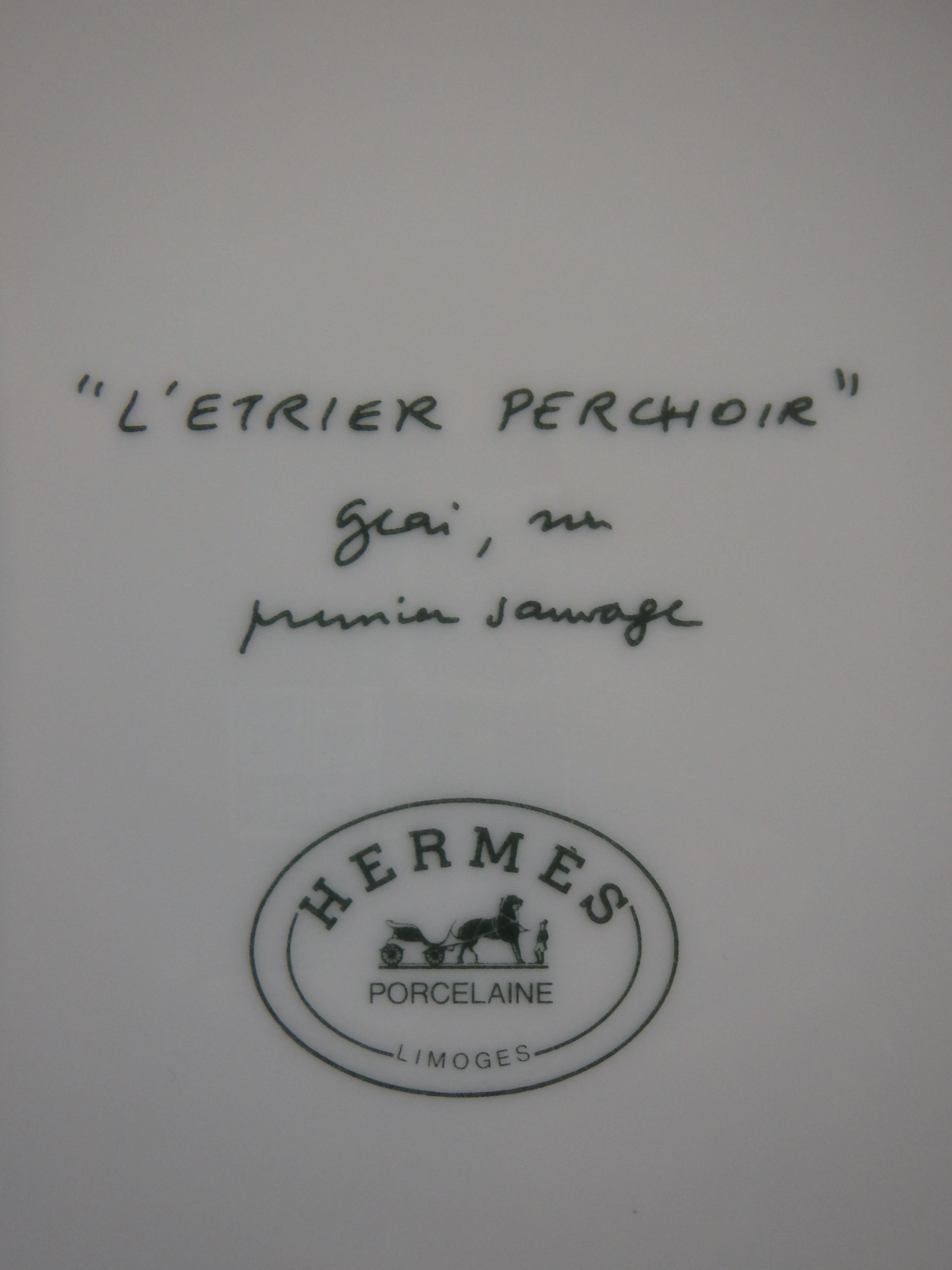 6 HERMES, Paris von Limoges, Essteller der Serie „L'etrier perchoir“  im Zustand „Hervorragend“ in Weiningen, CH