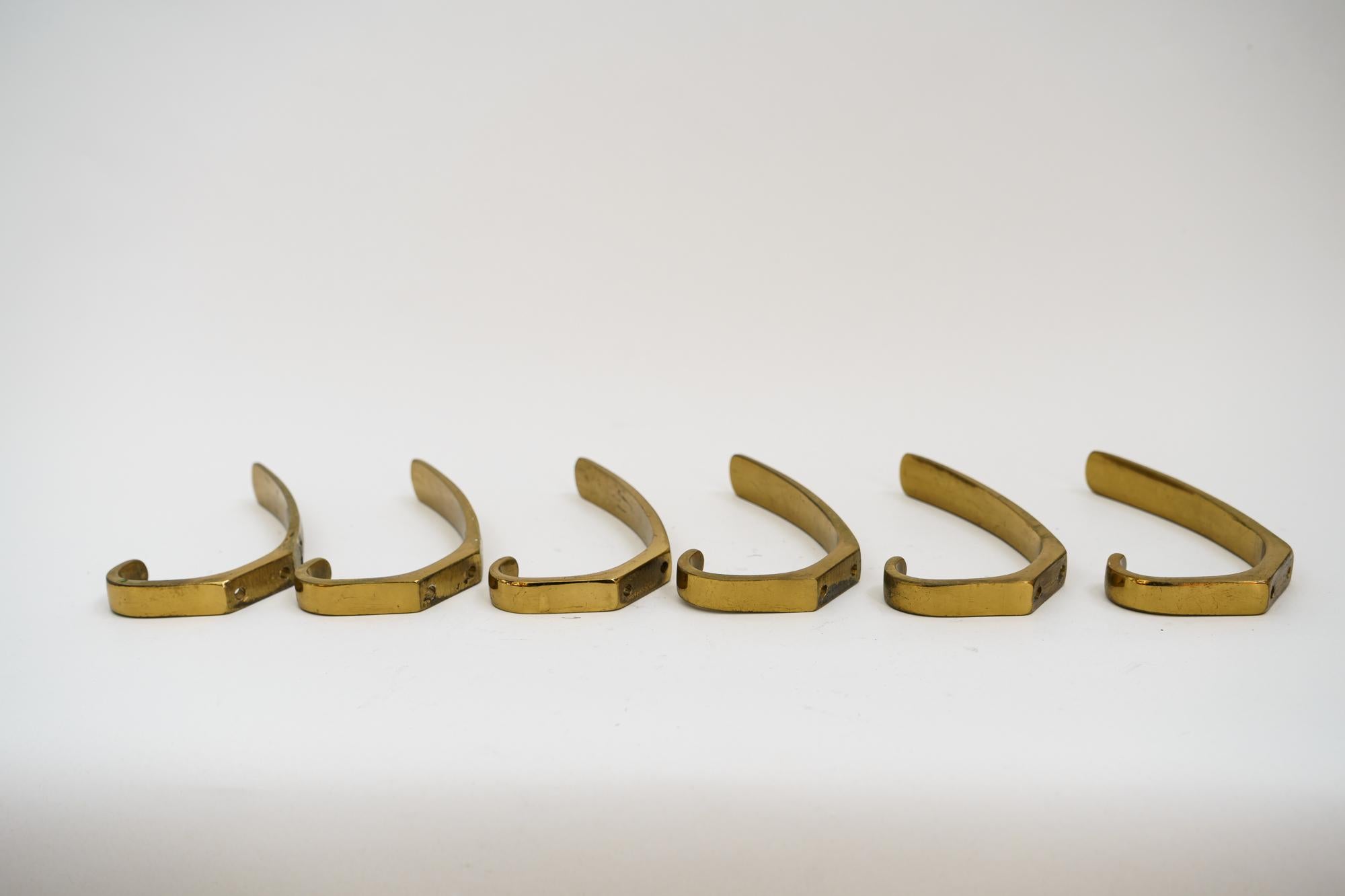 6 Hertha Baller Wall Hooks, circa 1950s In Good Condition In Wien, AT