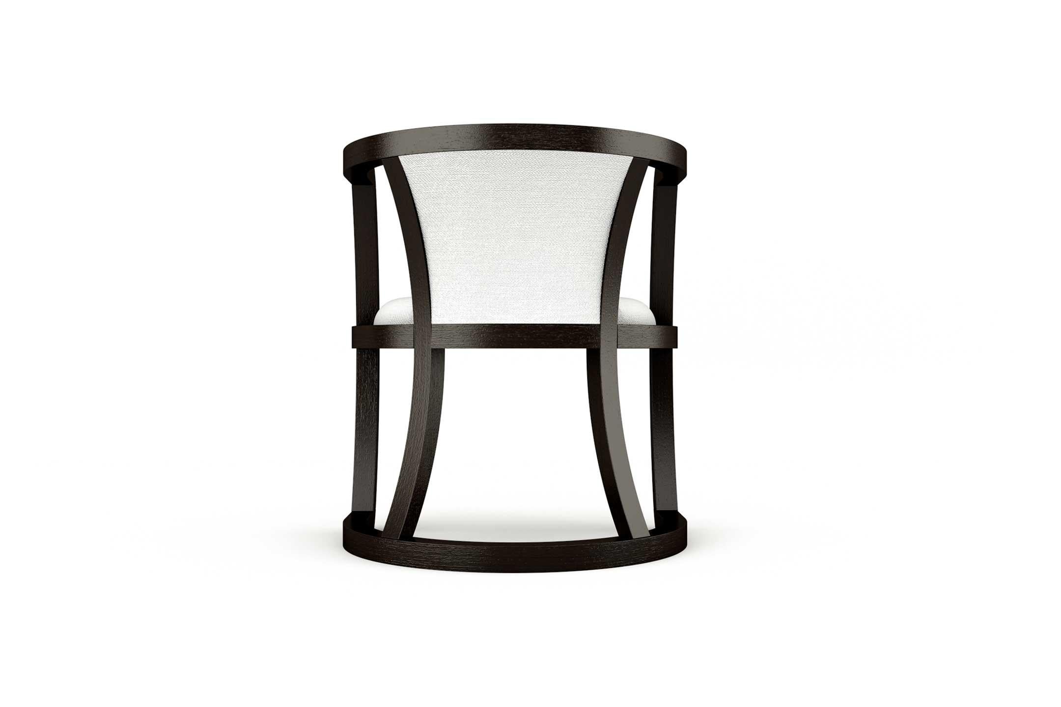 Stained 6 Hokkaido Armchairs - Modern Minimalistic Black Armchair with Upholstered Seat For Sale
