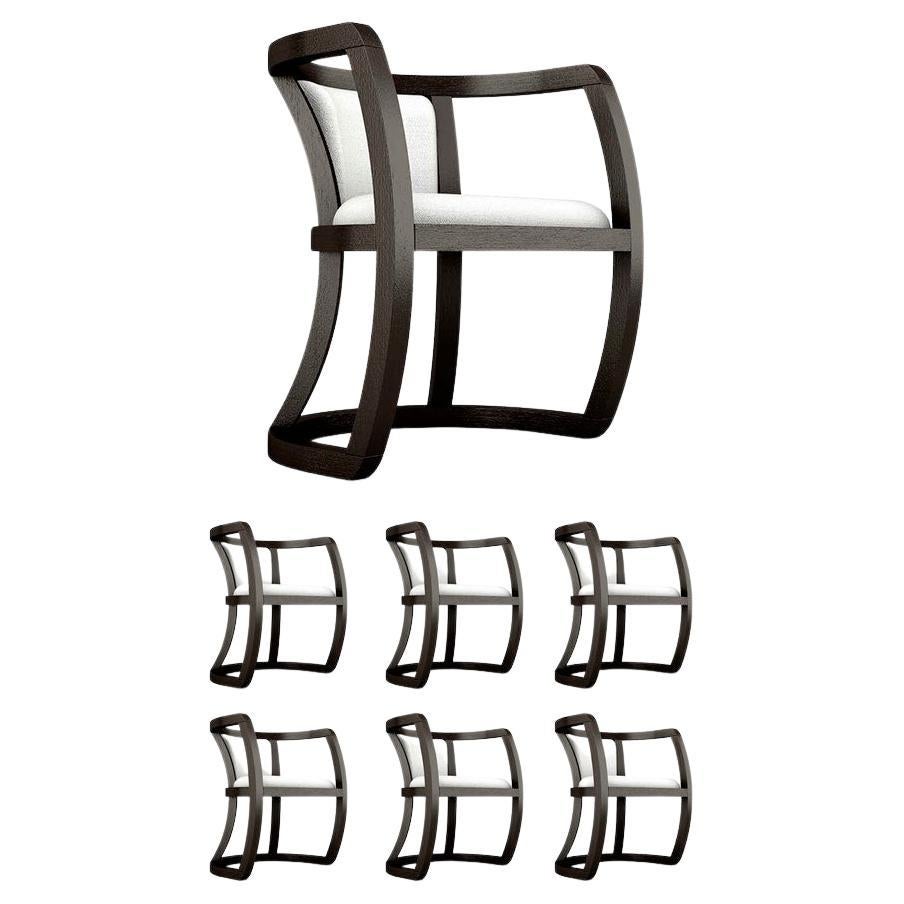 6 Hokkaido Armchairs - Modern Minimalistic Black Armchair with Upholstered Seat For Sale