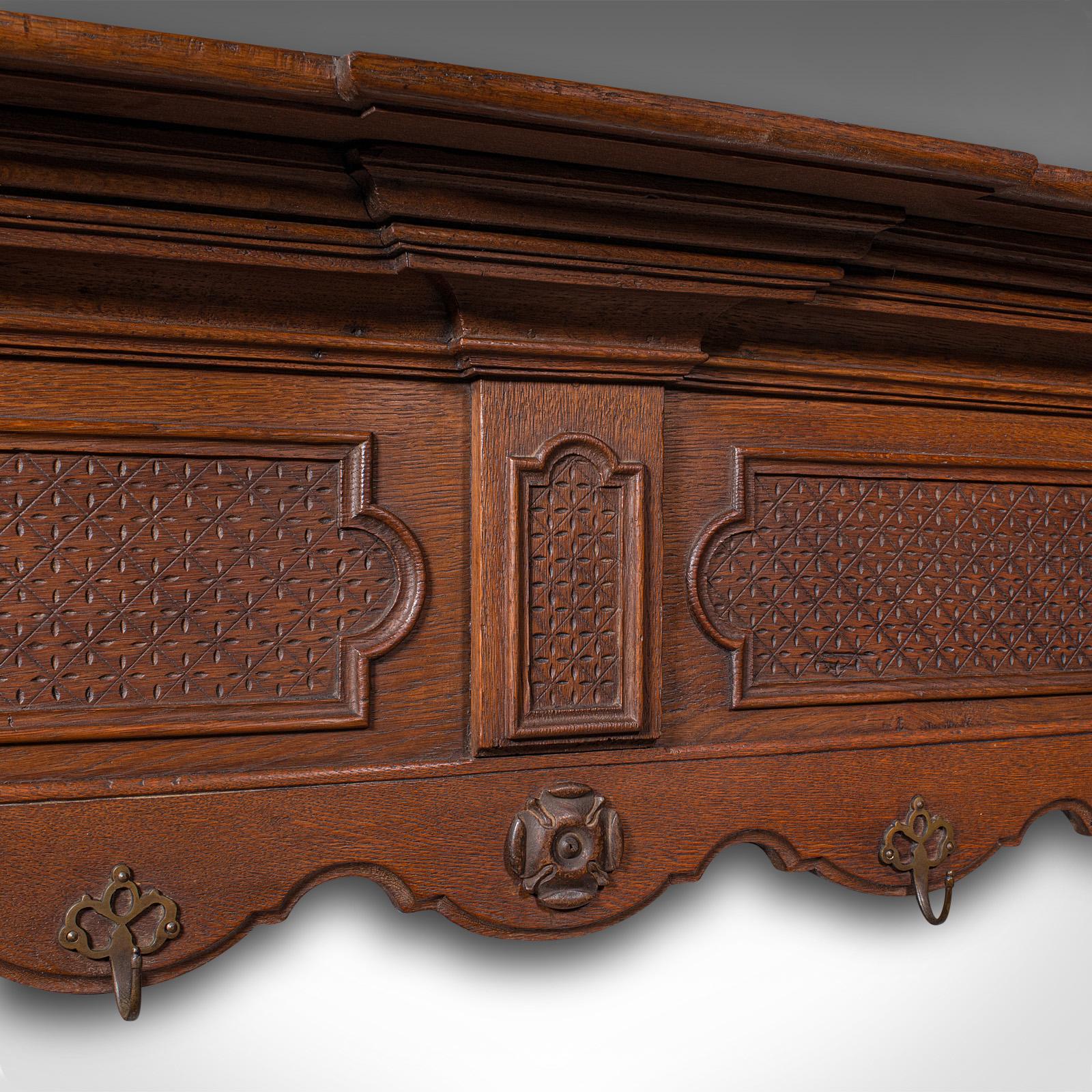 XX secolo Appendiabiti da reception a 6 ganci, Oak inglese, guardaroba, edoardiano in vendita