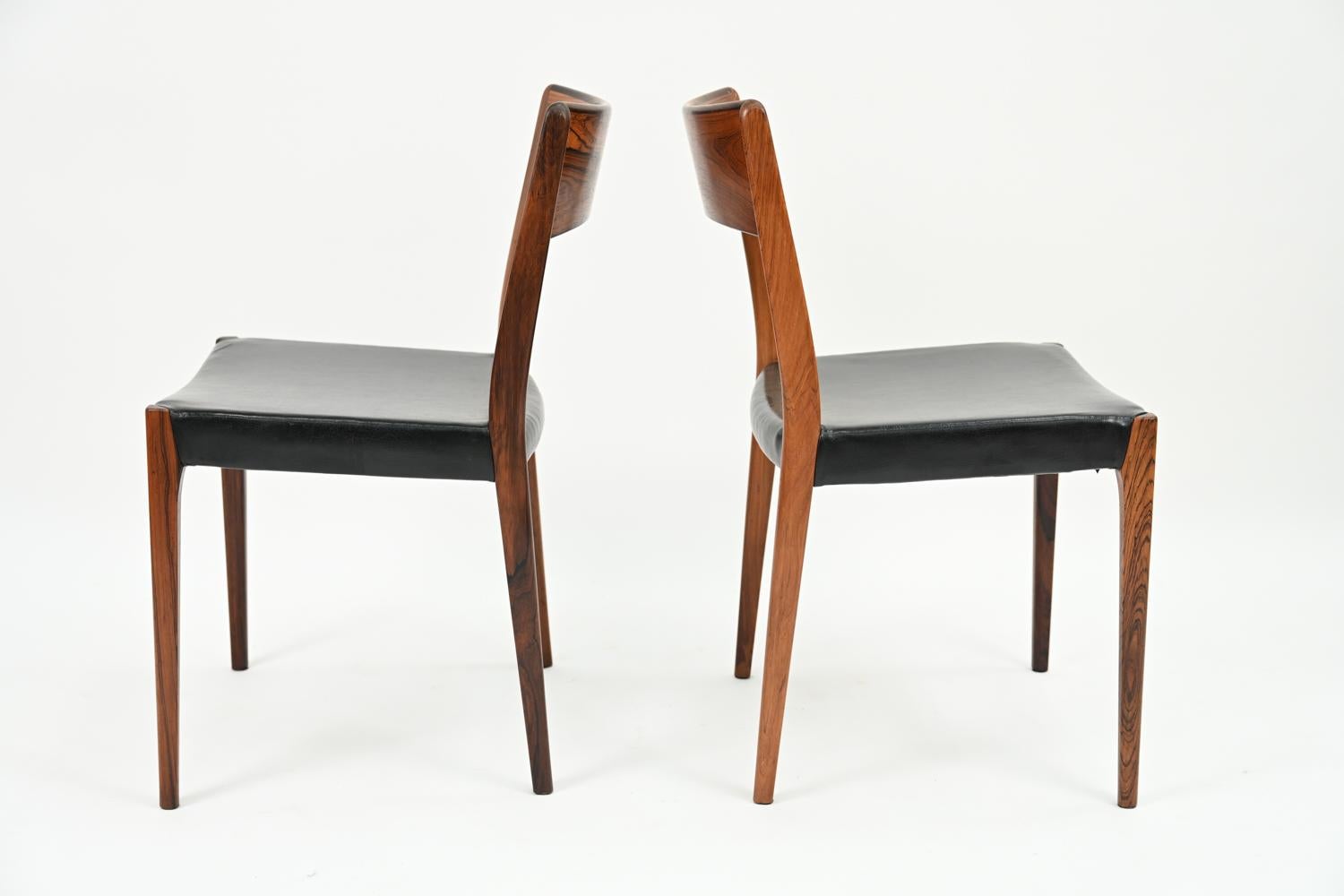 '6' Hornslet Mobelfabrik Danish Mid-Century Rosewood Dining Chairs 7