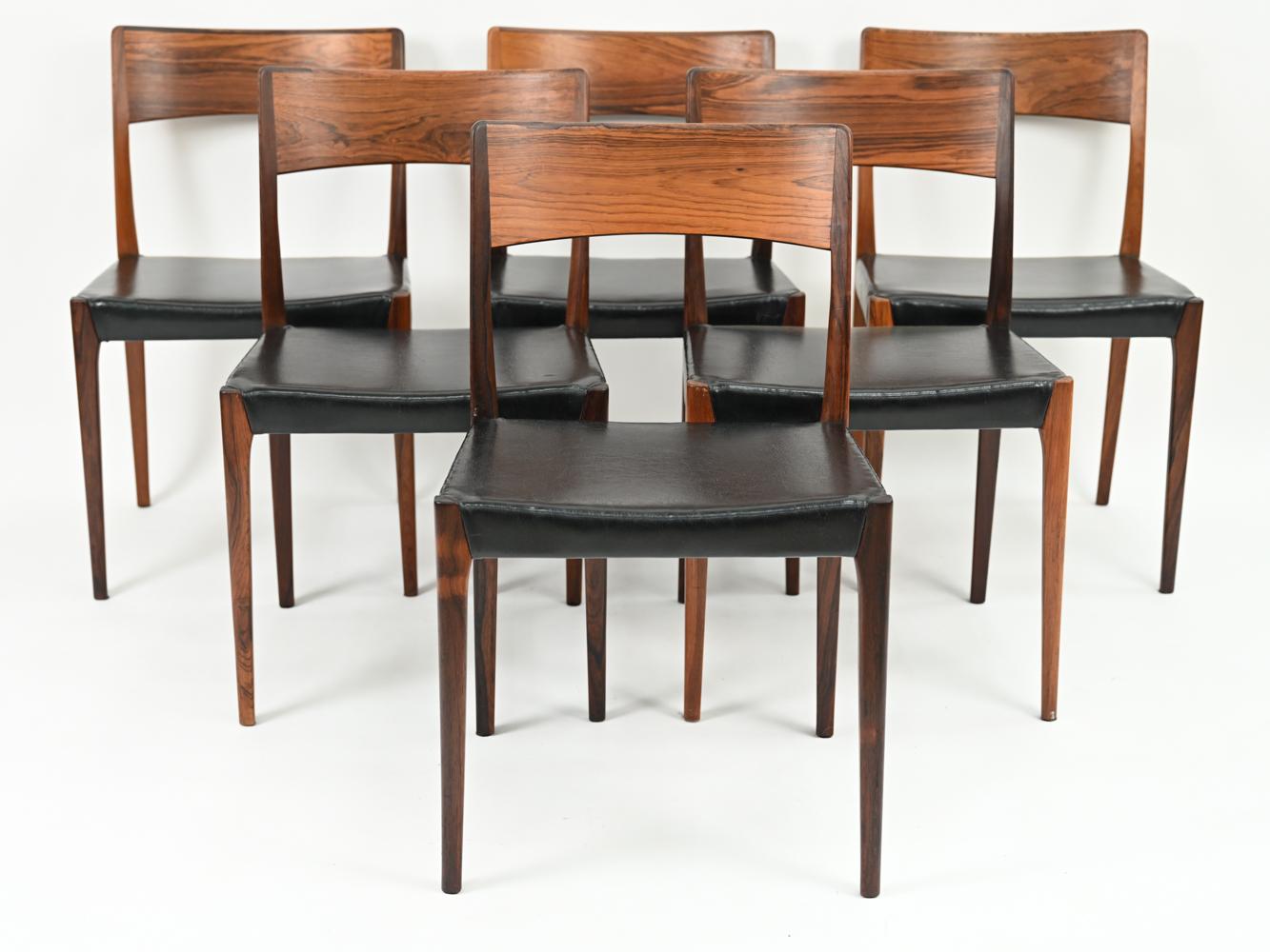 Mid-Century Modern '6' Hornslet Mobelfabrik Danish Mid-Century Rosewood Dining Chairs