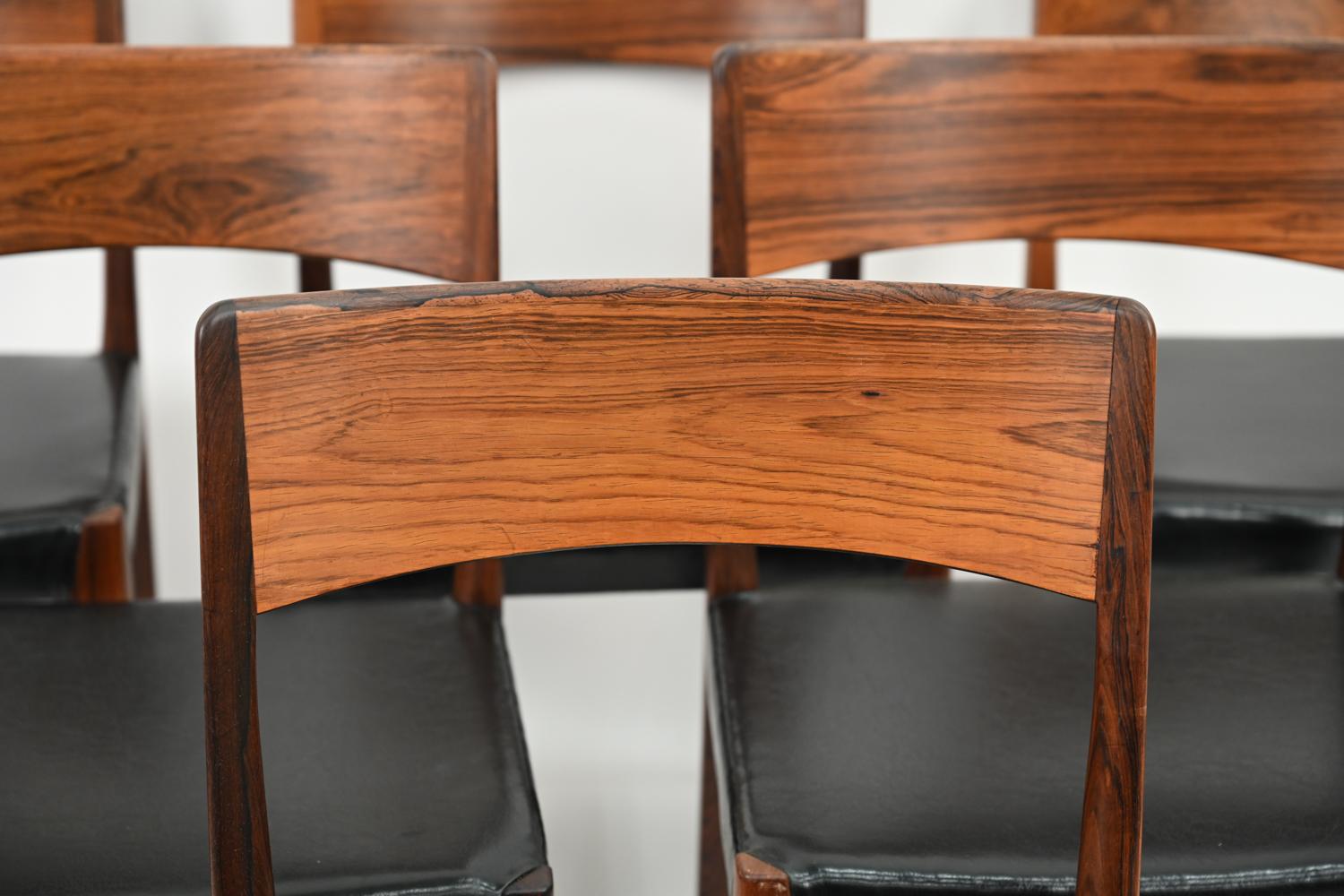 '6' Hornslet Mobelfabrik Danish Mid-Century Rosewood Dining Chairs In Good Condition In Norwalk, CT