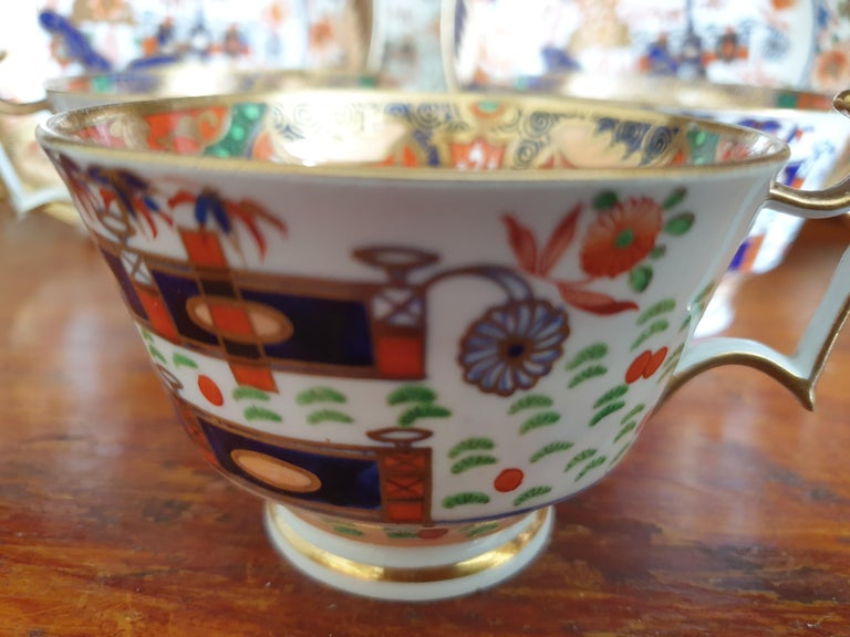 6 Imari Handpainted Spode Cups and Saucers For Sale 4