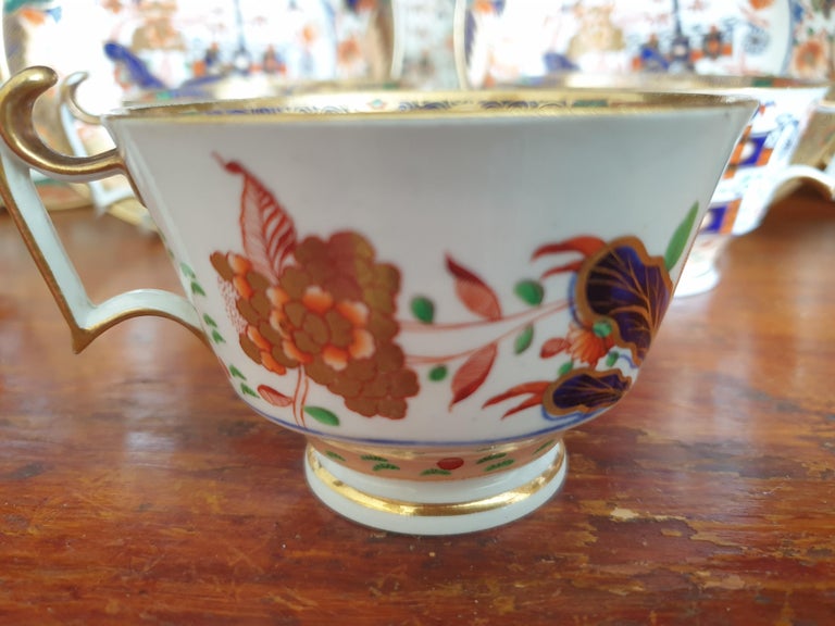 6 Imari Handpainted Spode Cups and Saucers For Sale 6