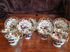 6 Imari Handpainted Spode Cups and Saucers