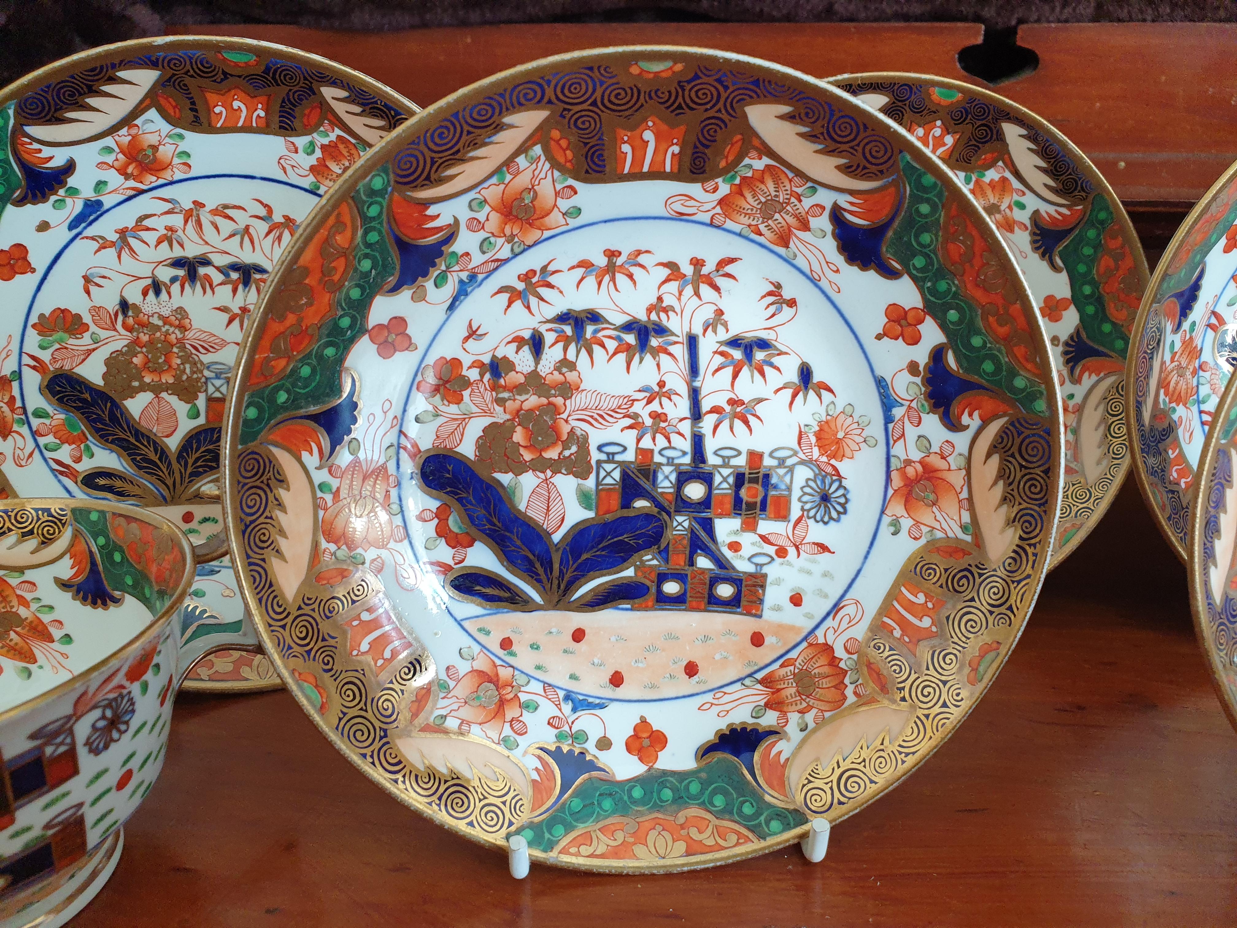 19th Century 6 Imari Handpainted Spode Cups and Saucers For Sale