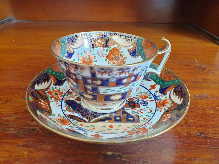 6 Imari Handpainted Spode Cups and Saucers For Sale 2