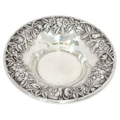 Sterling Silver S. Kirk & Son Antique Floral Repousse Candy Nut Dish