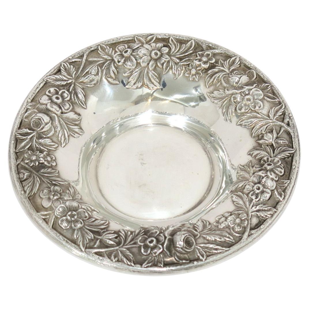 Sterling Silver S. Kirk & Son Vintage Floral Repousse Candy Nut Dish