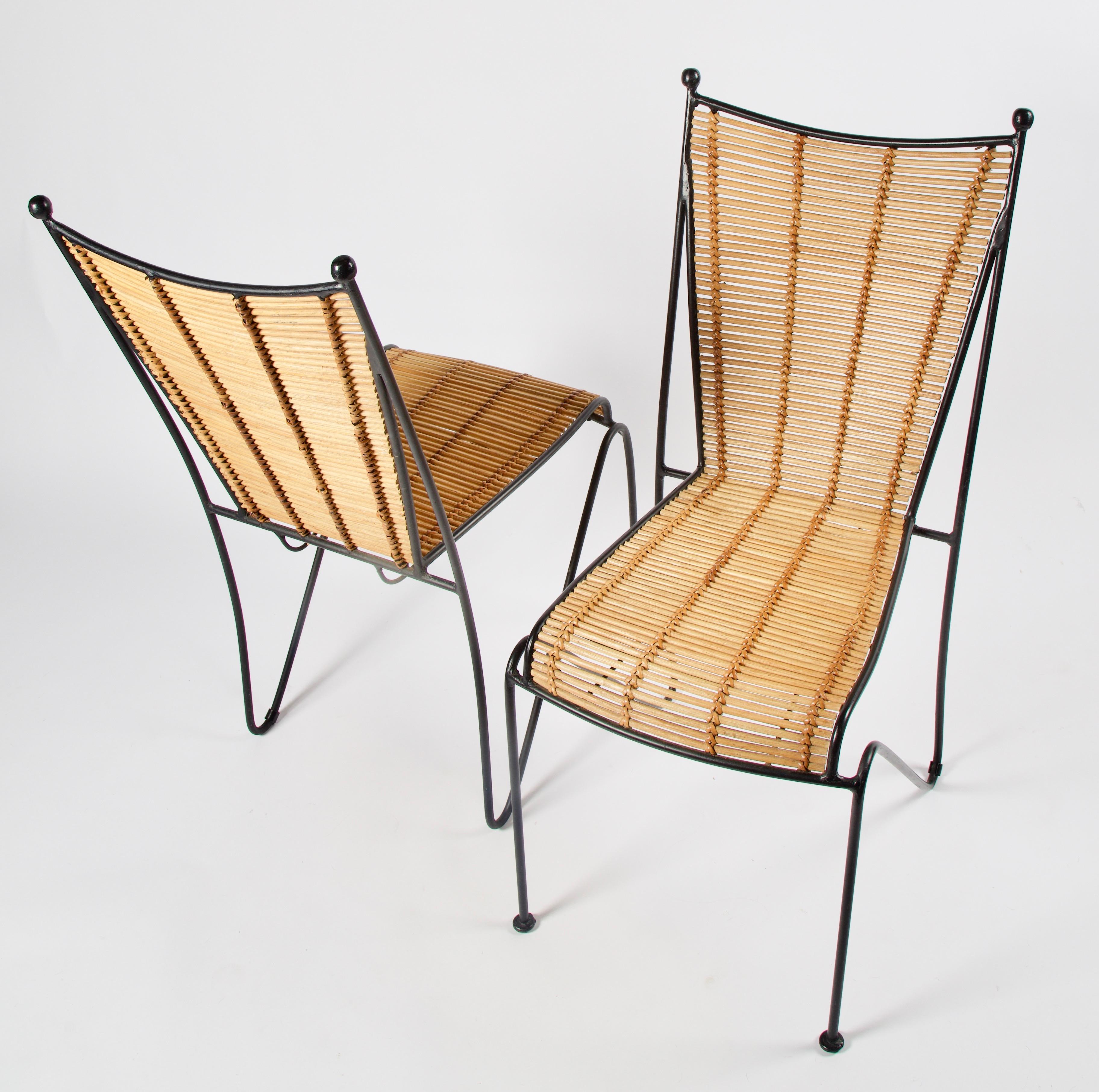 6 Iron and Cane Dining Chairs by Eva-Lisa Pipsan Saarinen Swanson for Ficks Reed 1