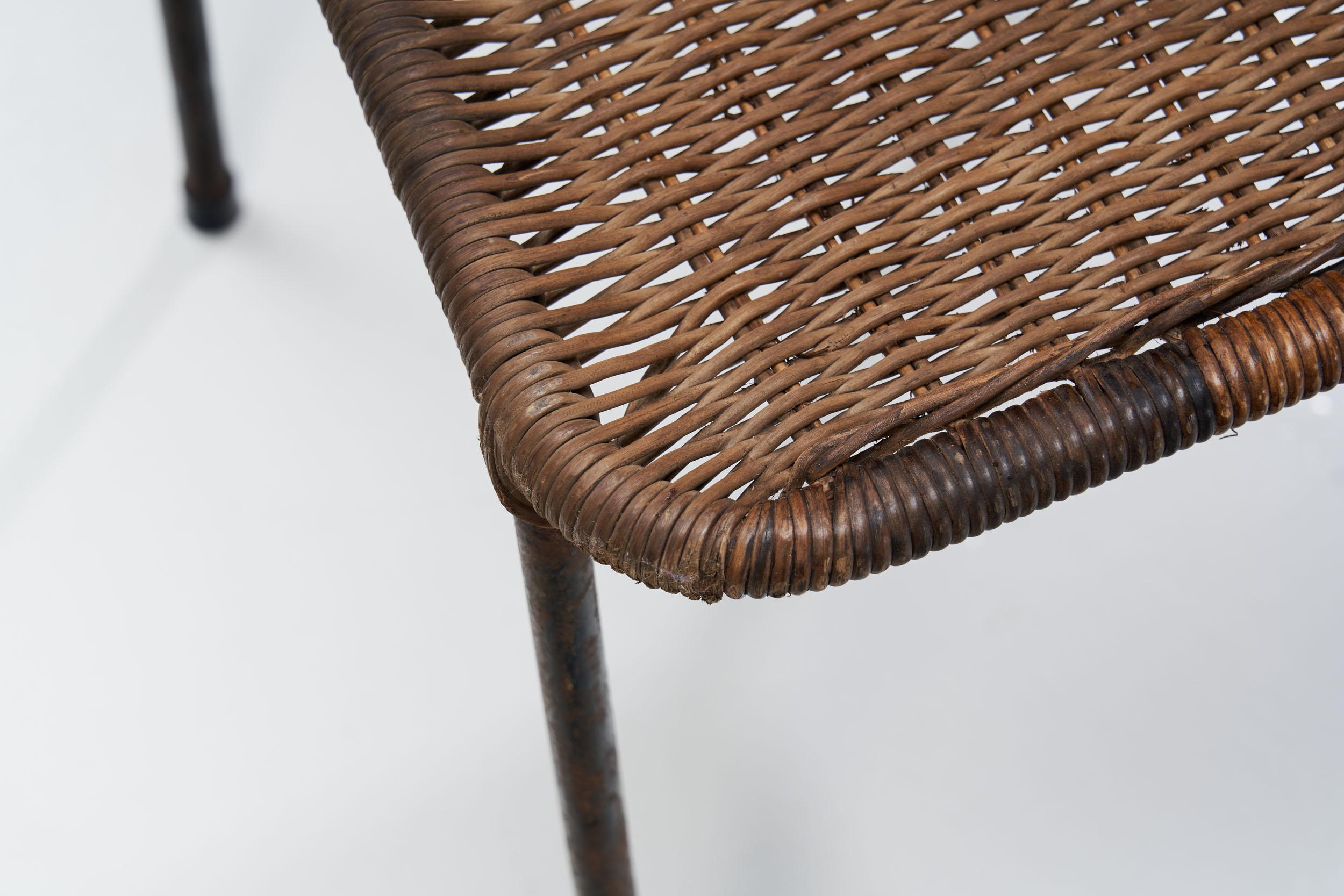 6 Iron and Rattan Chairs, Brazil, 1960s For Sale 5