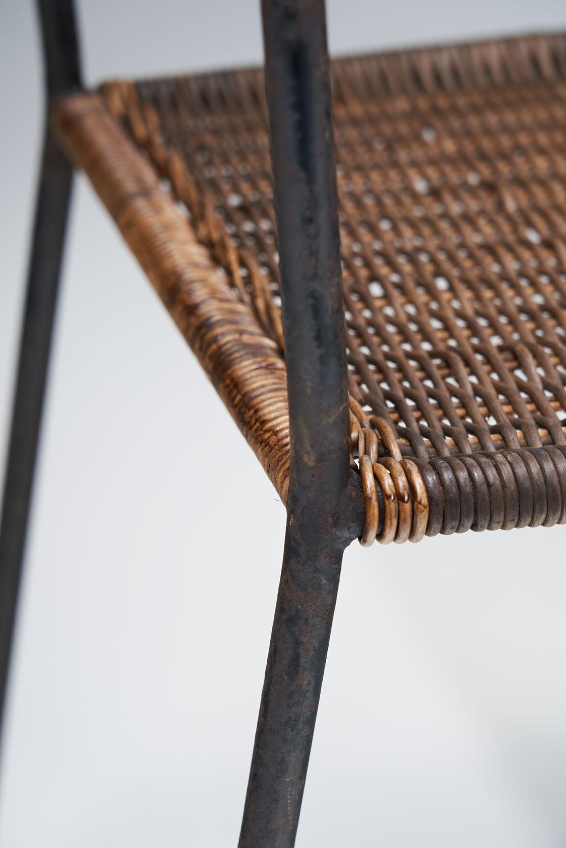 6 Iron and Rattan Chairs, Brazil, 1960s For Sale 6