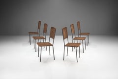 6 Iron and Rattan Chairs, Brazil, 1960s
