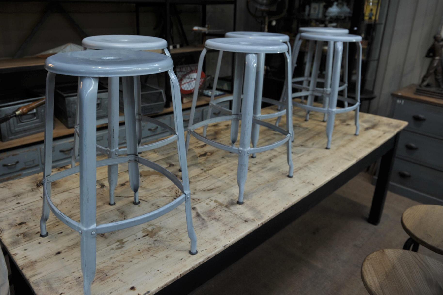 Mid-20th Century 6 Iron factory Stools by 