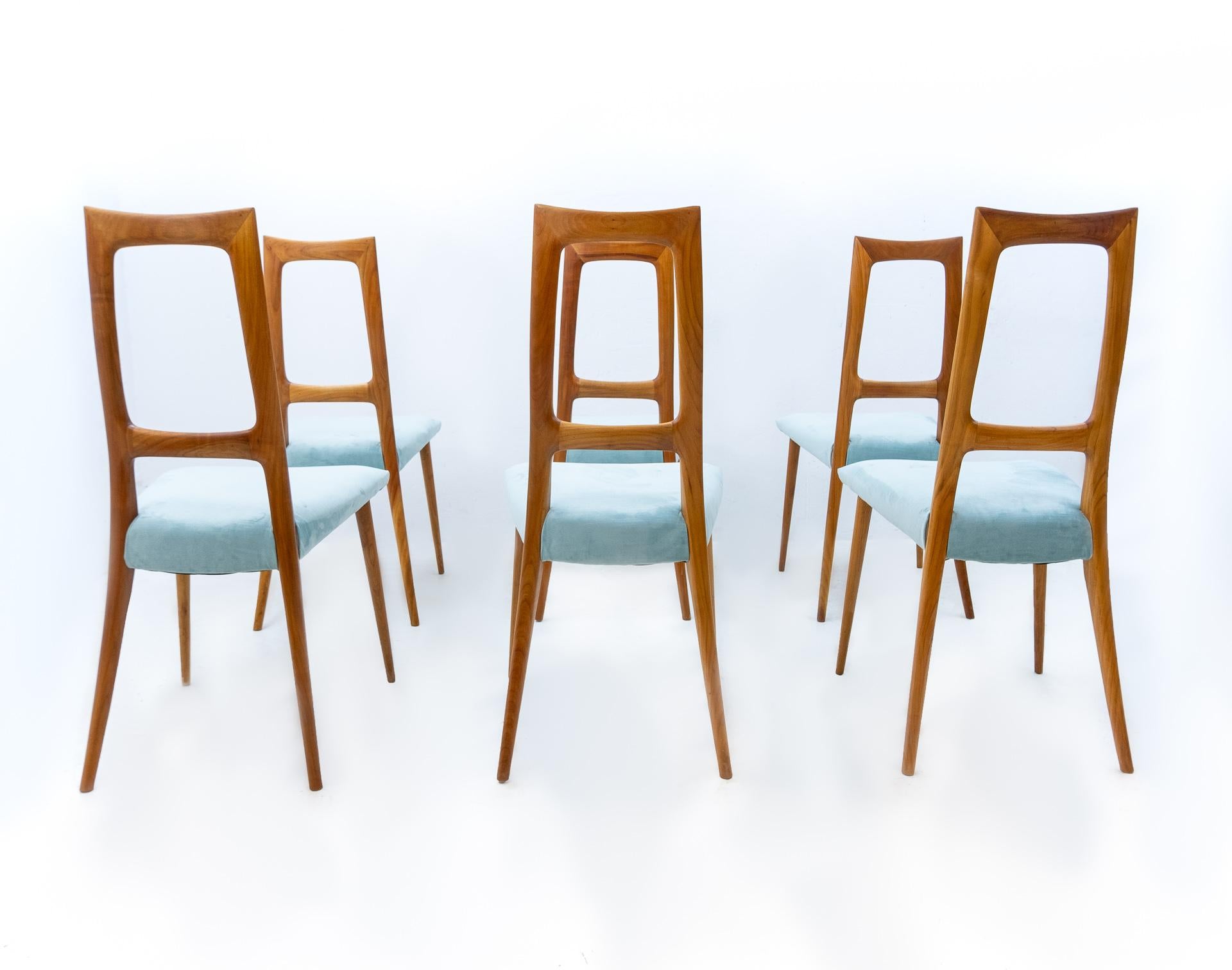 6 Italian Dining Chairs, Italy, 1950s 7