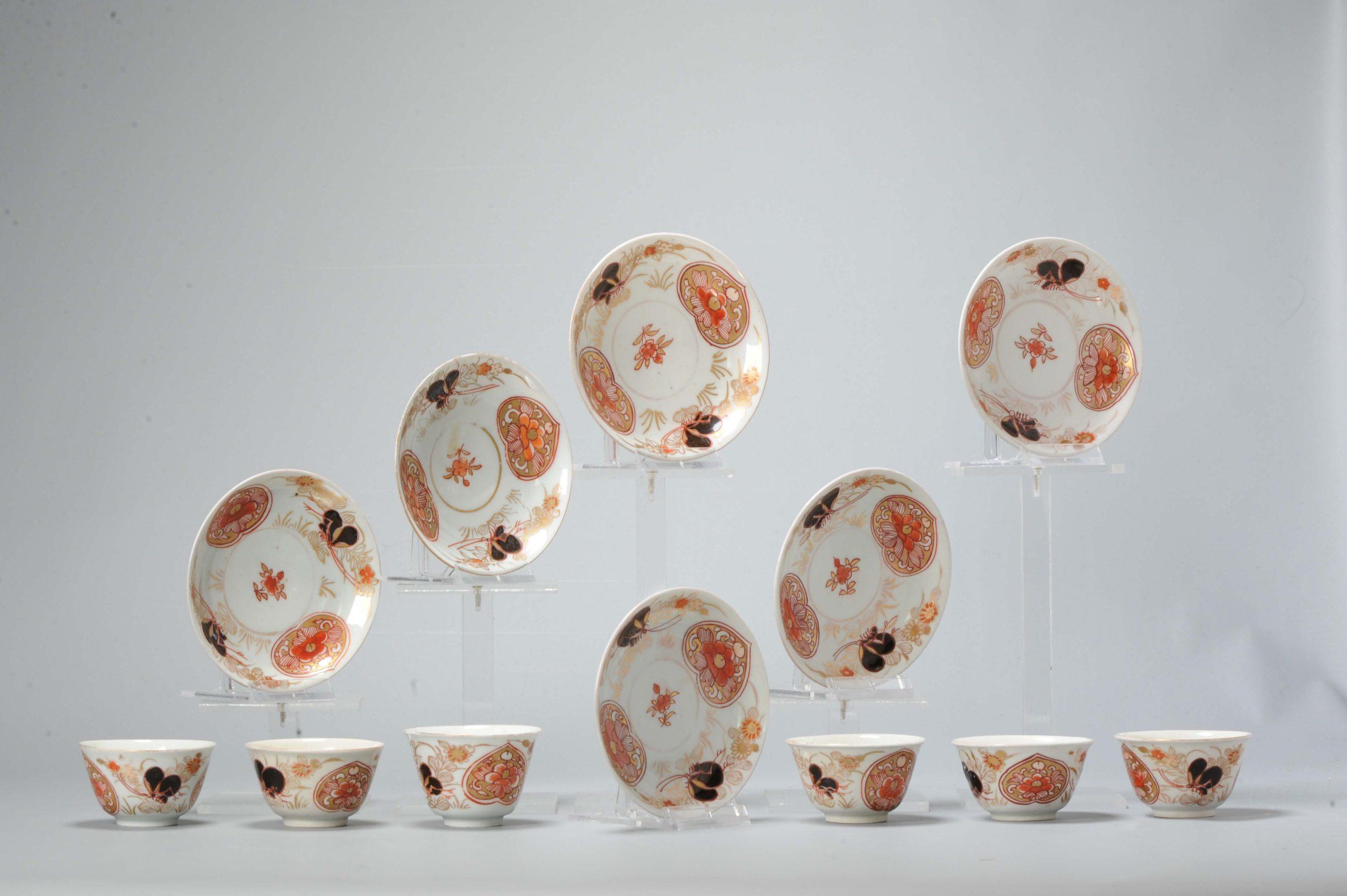 6# Ciotola da tè e piattino in porcellana Imari Porcelain oro del periodo Edo Giappone in vendita 5