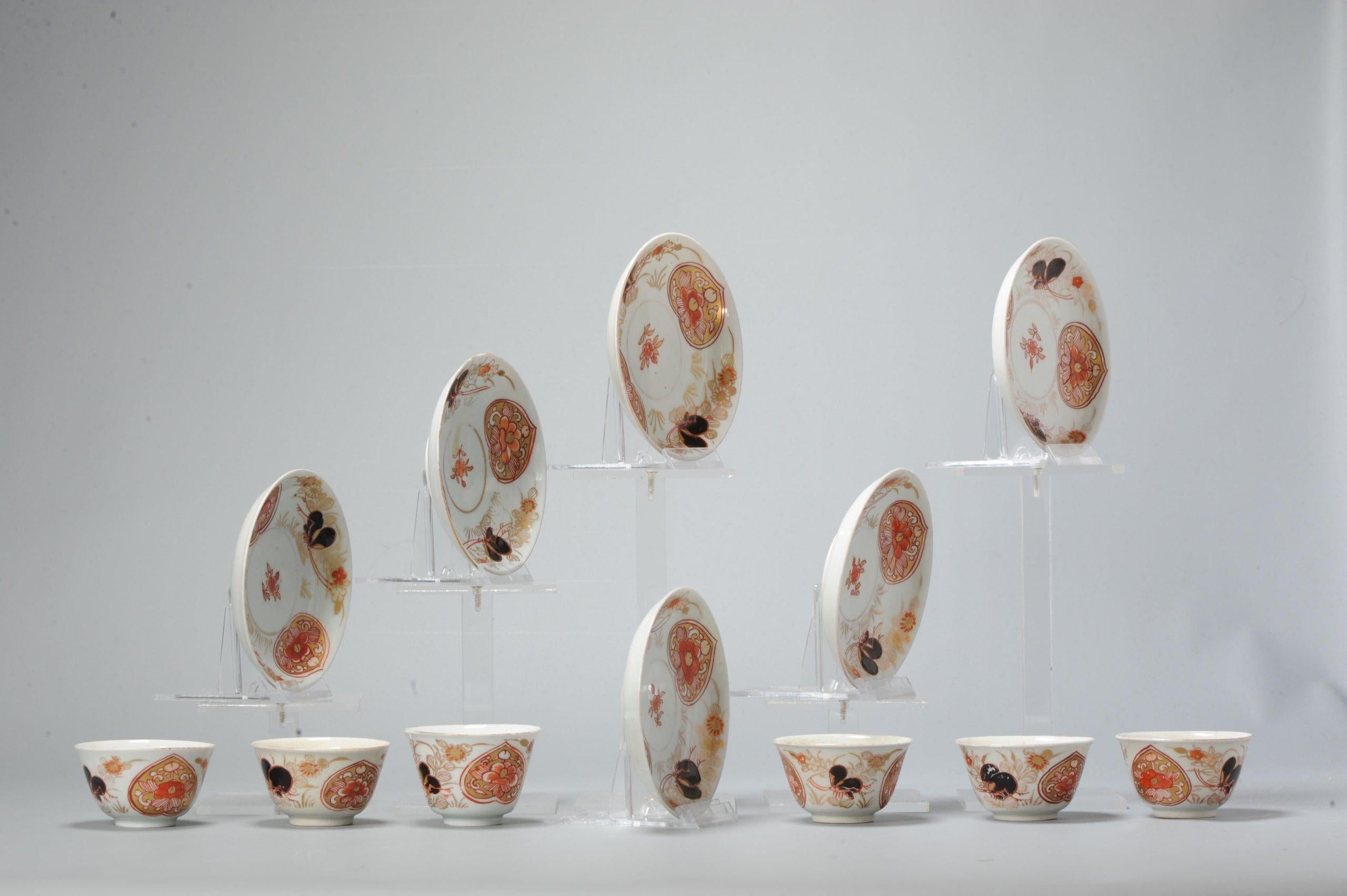 6# Ciotola da tè e piattino in porcellana Imari Porcelain oro del periodo Edo Giappone in vendita 6