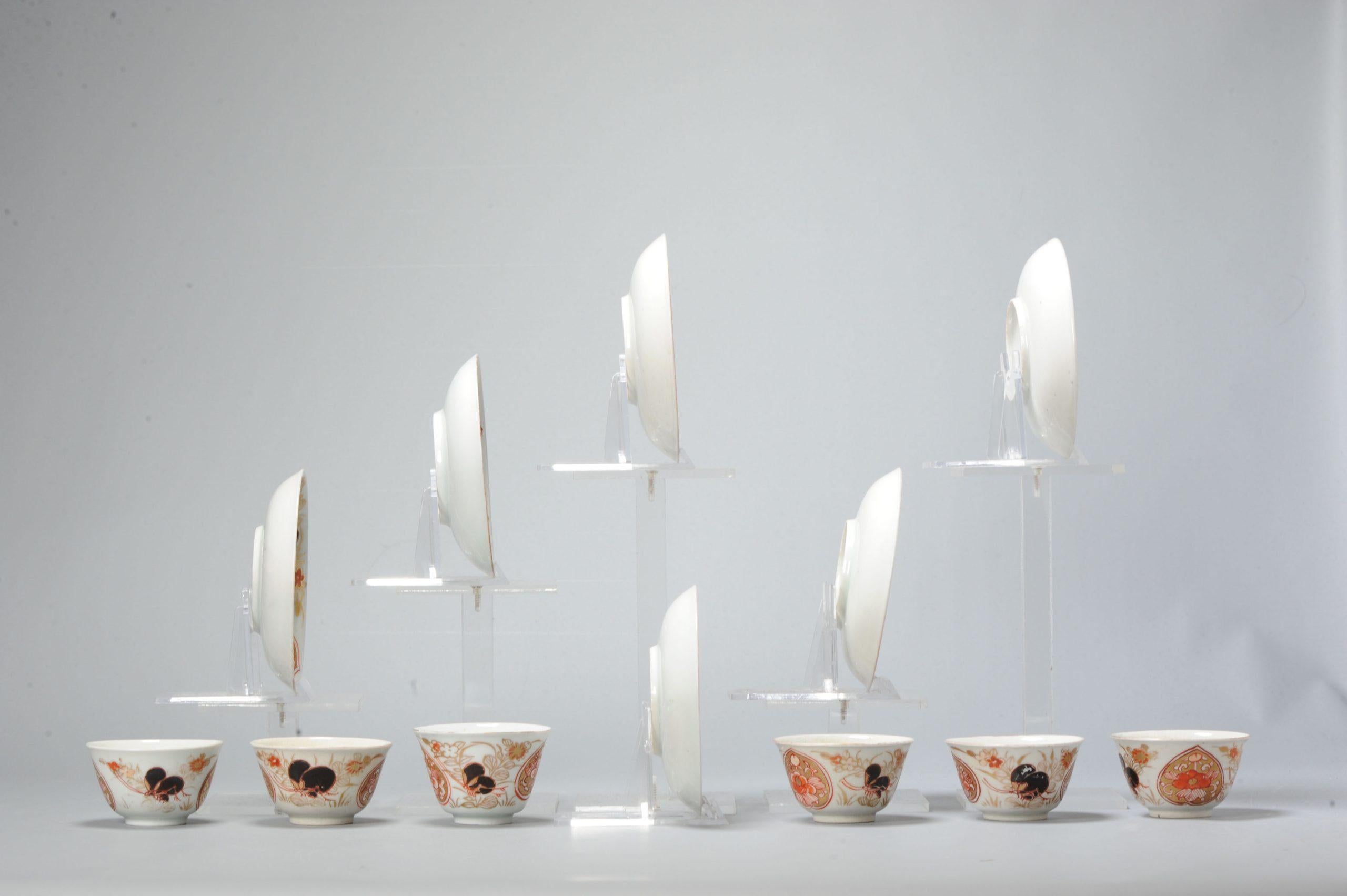 6# Ciotola da tè e piattino in porcellana Imari Porcelain oro del periodo Edo Giappone in vendita 7