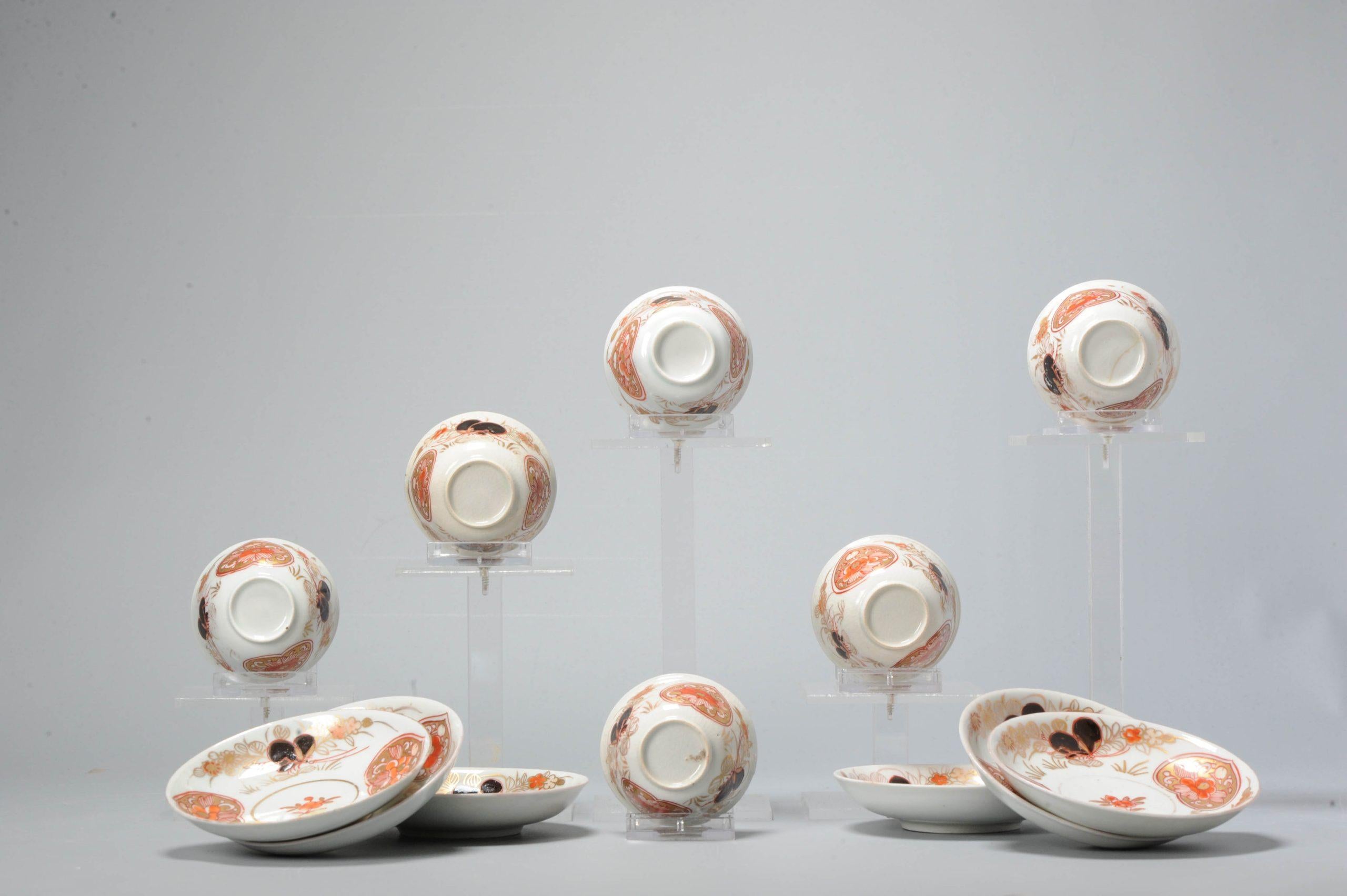 6# Ciotola da tè e piattino in porcellana Imari Porcelain oro del periodo Edo Giappone in vendita 13