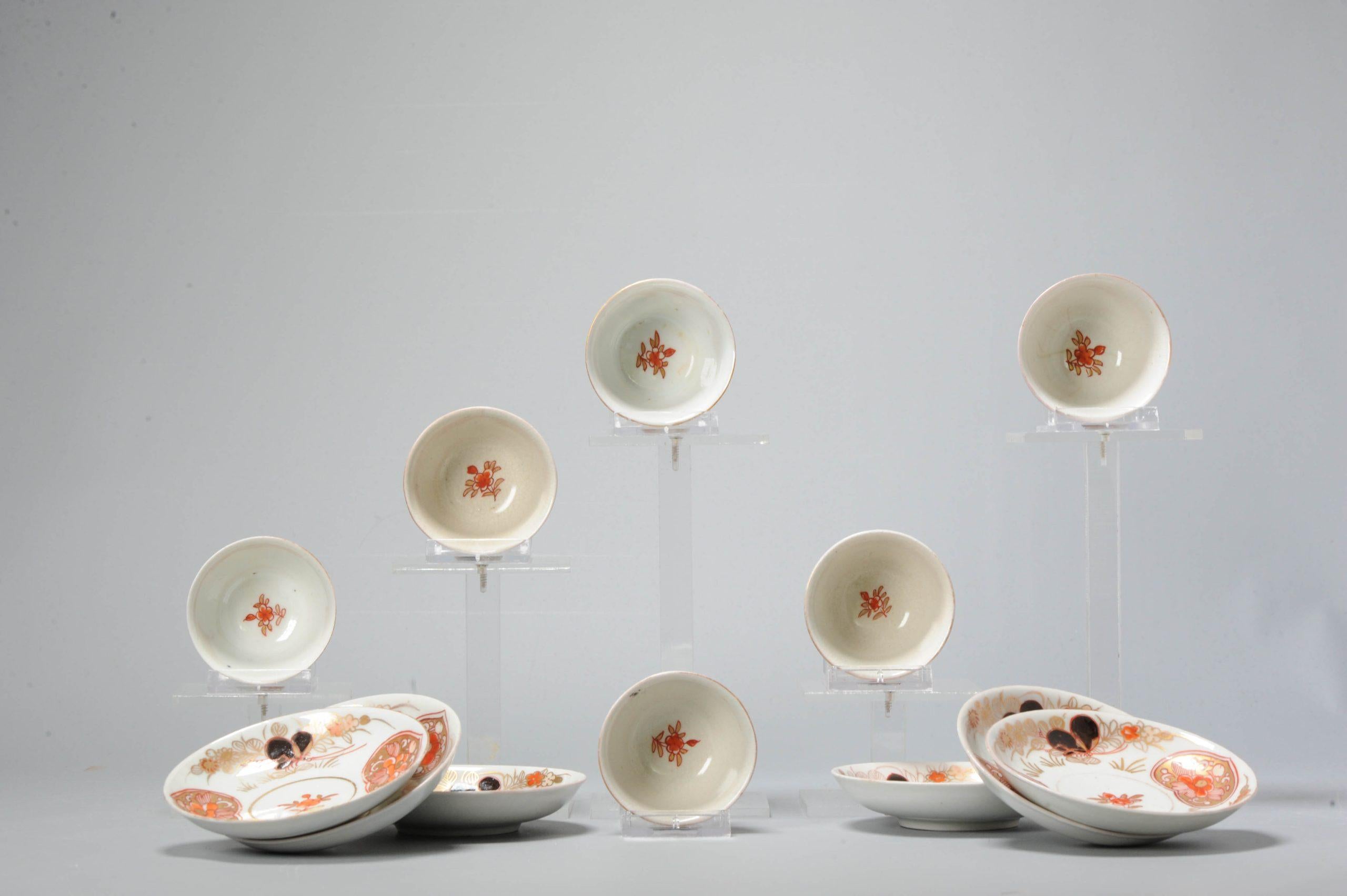 6# Ciotola da tè e piattino in porcellana Imari Porcelain oro del periodo Edo Giappone in vendita 14