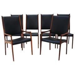 6 Johannes Andersen Danish Modern Dining Chairs Rosewood Mogens Kold Denmark