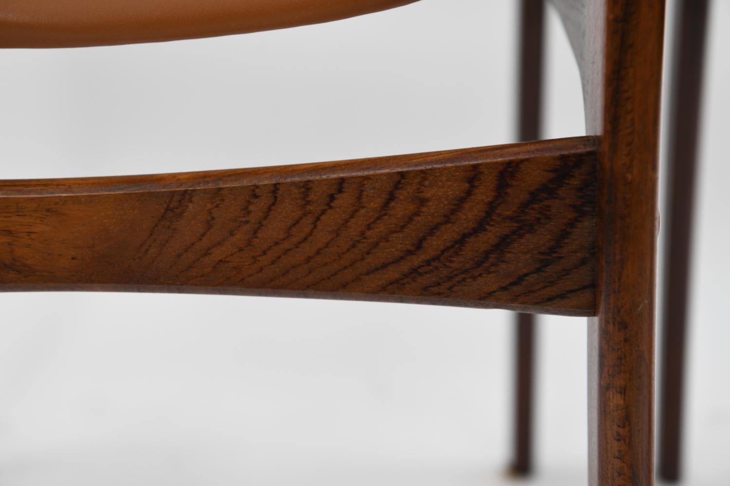 '6' Johannes Andersen for Uldum Mobelfabrik Rosewood Dining Chairs 6