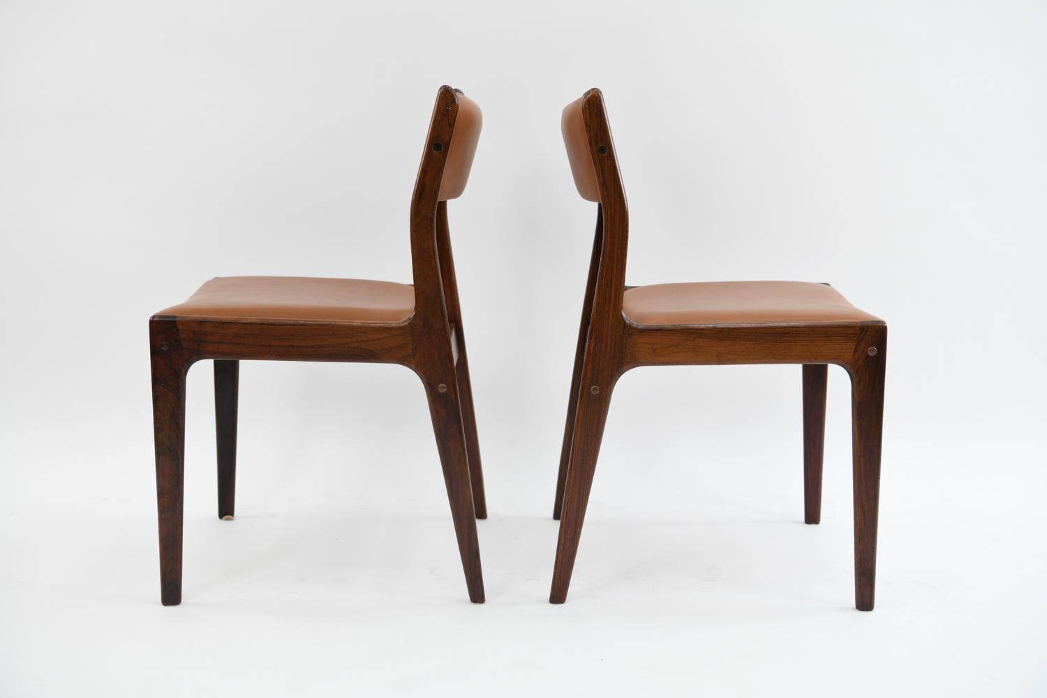 '6' Johannes Andersen for Uldum Mobelfabrik Rosewood Dining Chairs 7