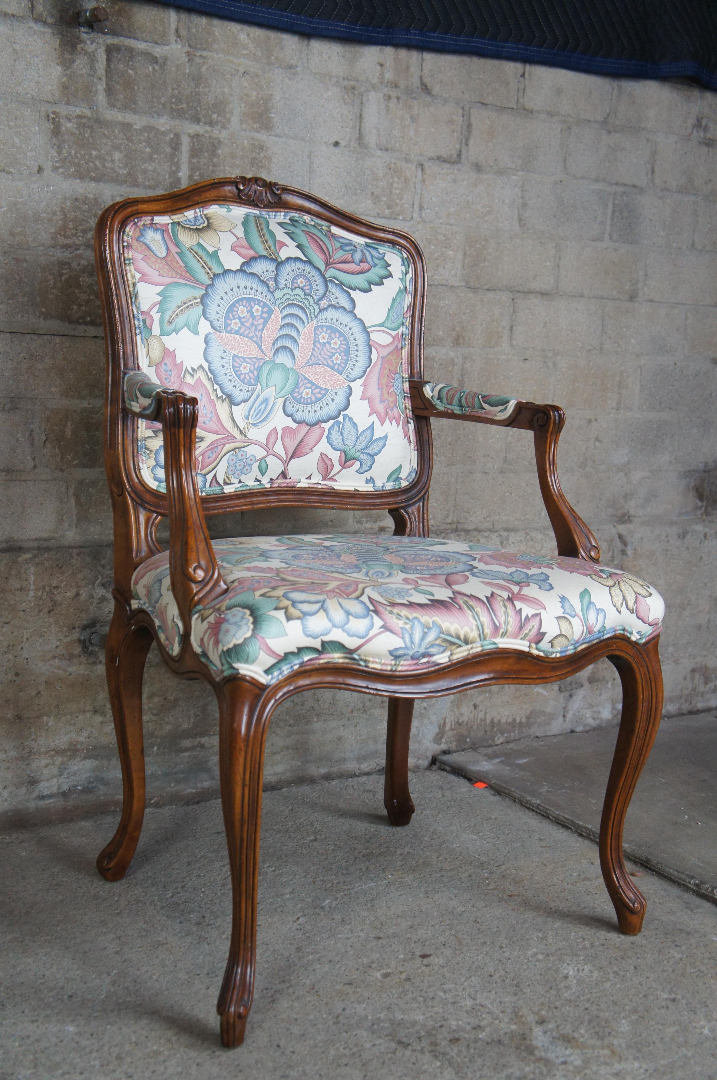 6 John Widdicomb Walnut French Louis XV Provincial Cane Back Dining Chair Vtg In Good Condition In Dayton, OH