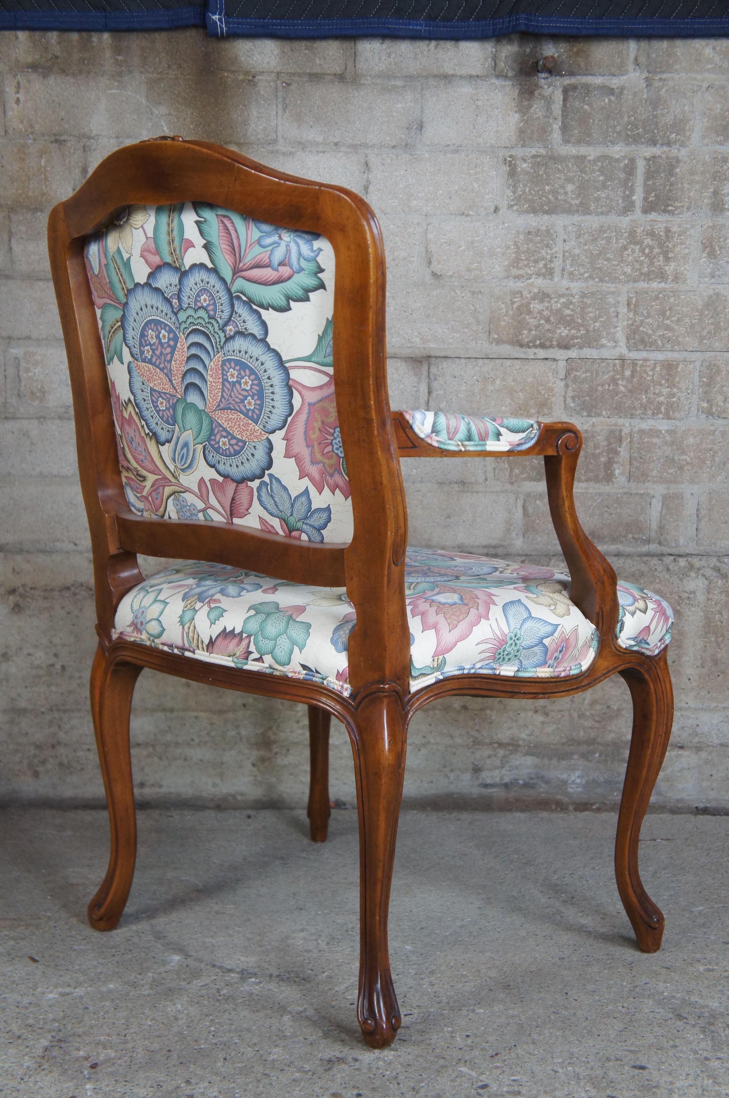 Late 20th Century 6 John Widdicomb Walnut French Louis XV Provincial Cane Back Dining Chair Vtg